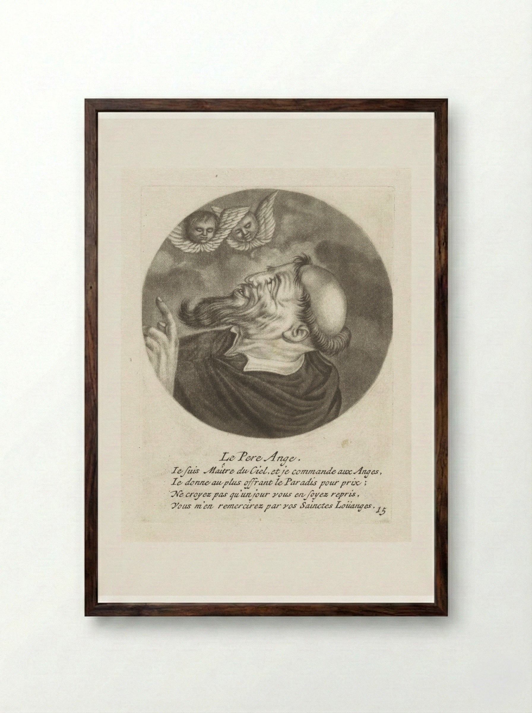 Le Pere Ange - Jacob Gole - Framed Print Dark Wood