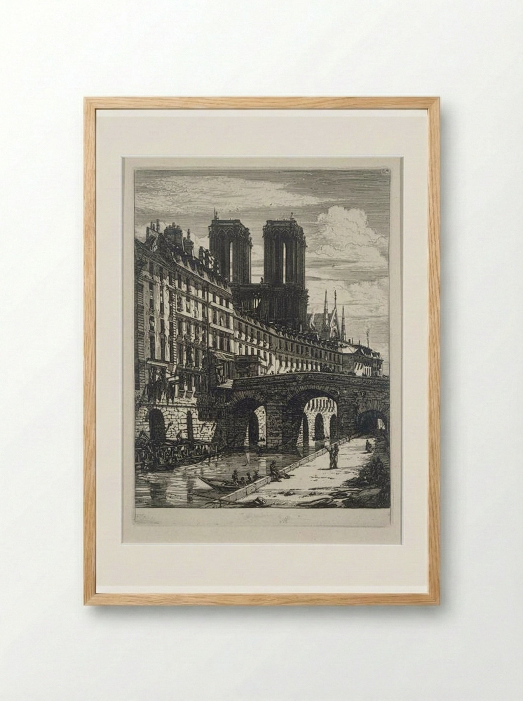 Le Petit Pont - Charles Meryon - Framed Print Wood