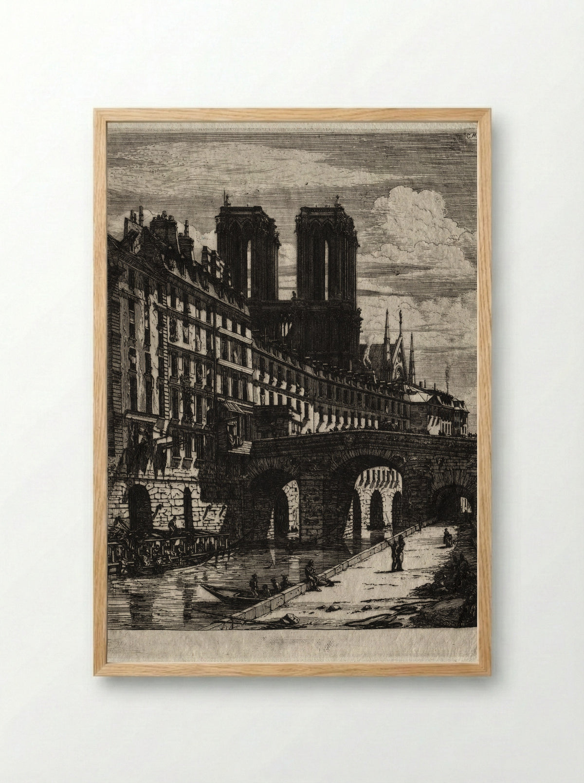 Le Petit Pont - Charles Meryon - Framed Print Wood