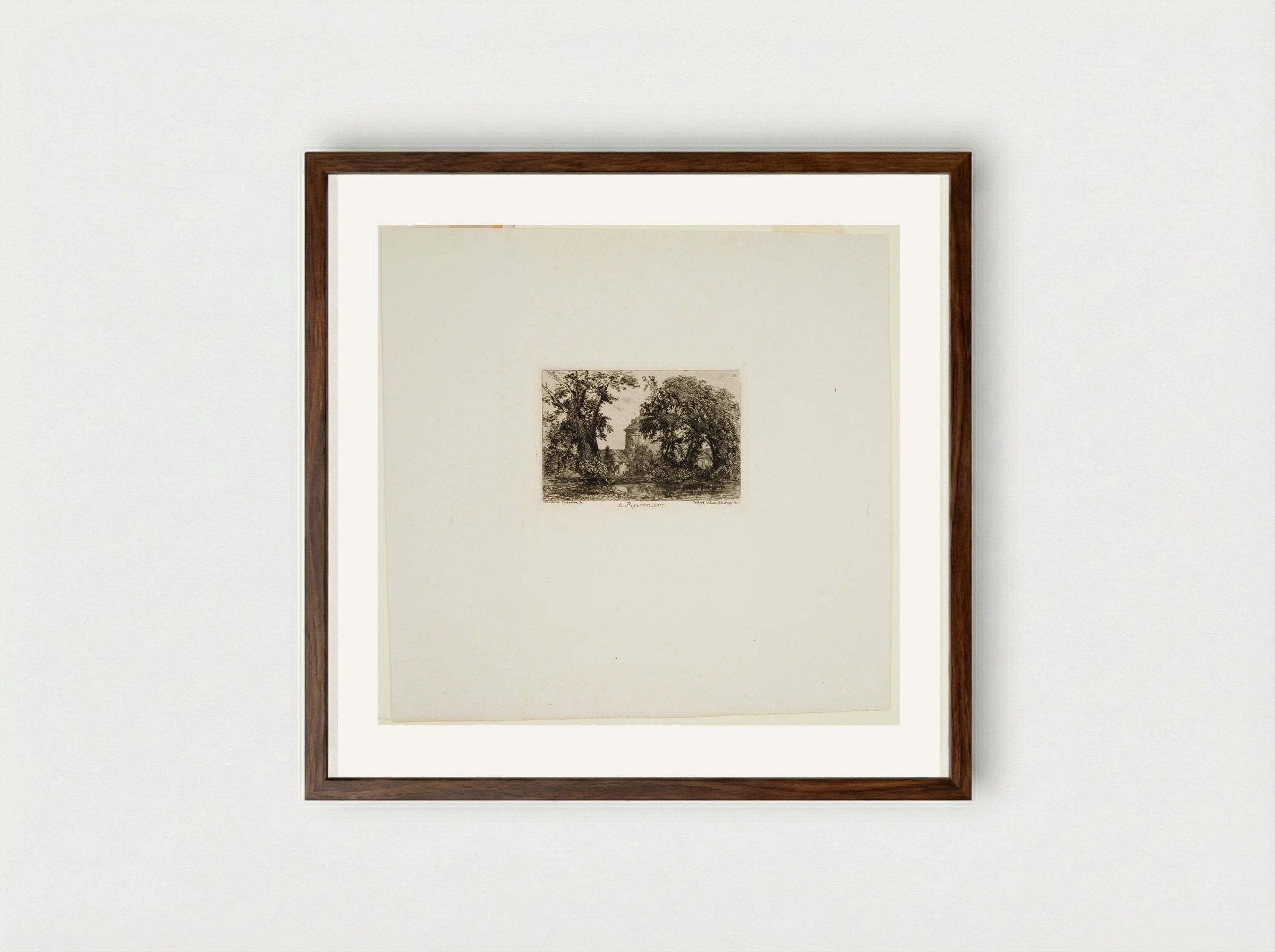 Le Pigeonnier - Maxime Lalanne - Framed Print Dark Wood