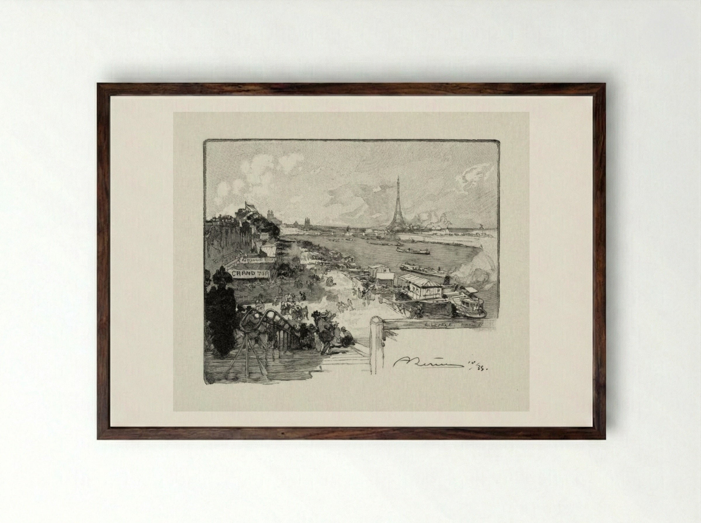 Le Point-du-Jour - Auguste Louis Lepère - Framed Print Dark Wood