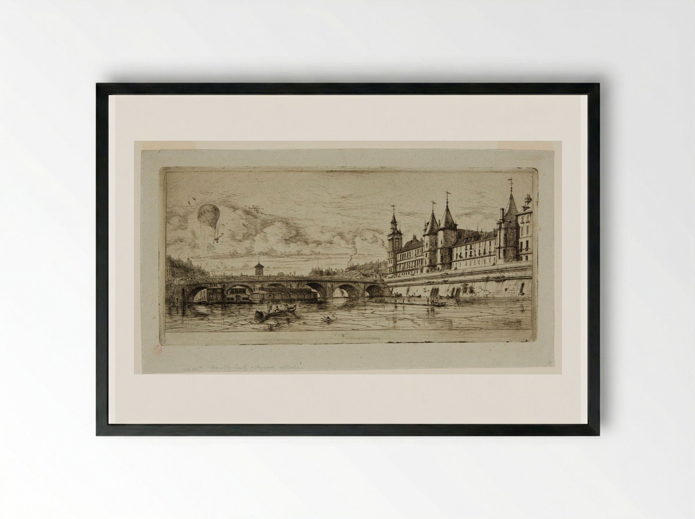 Le Pont au Change, Paris - Charles Meryon - Framed Print Black