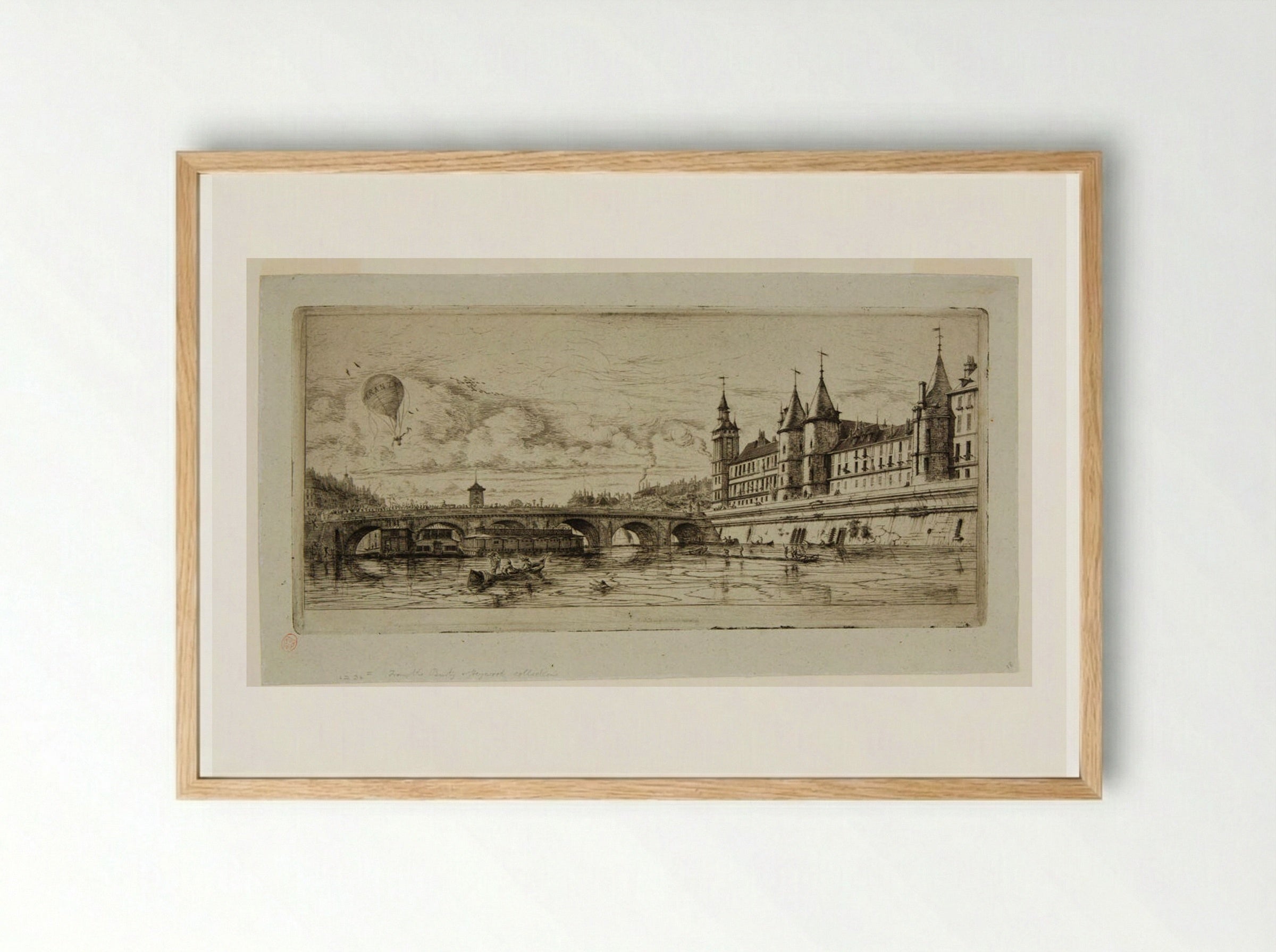 Le Pont au Change, Paris - Charles Meryon - Framed Print Wood