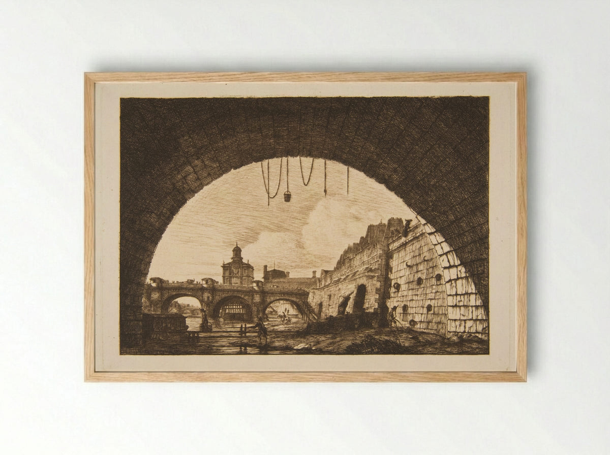 Le Pont au Change - Charles Meryon - Framed Print Wood