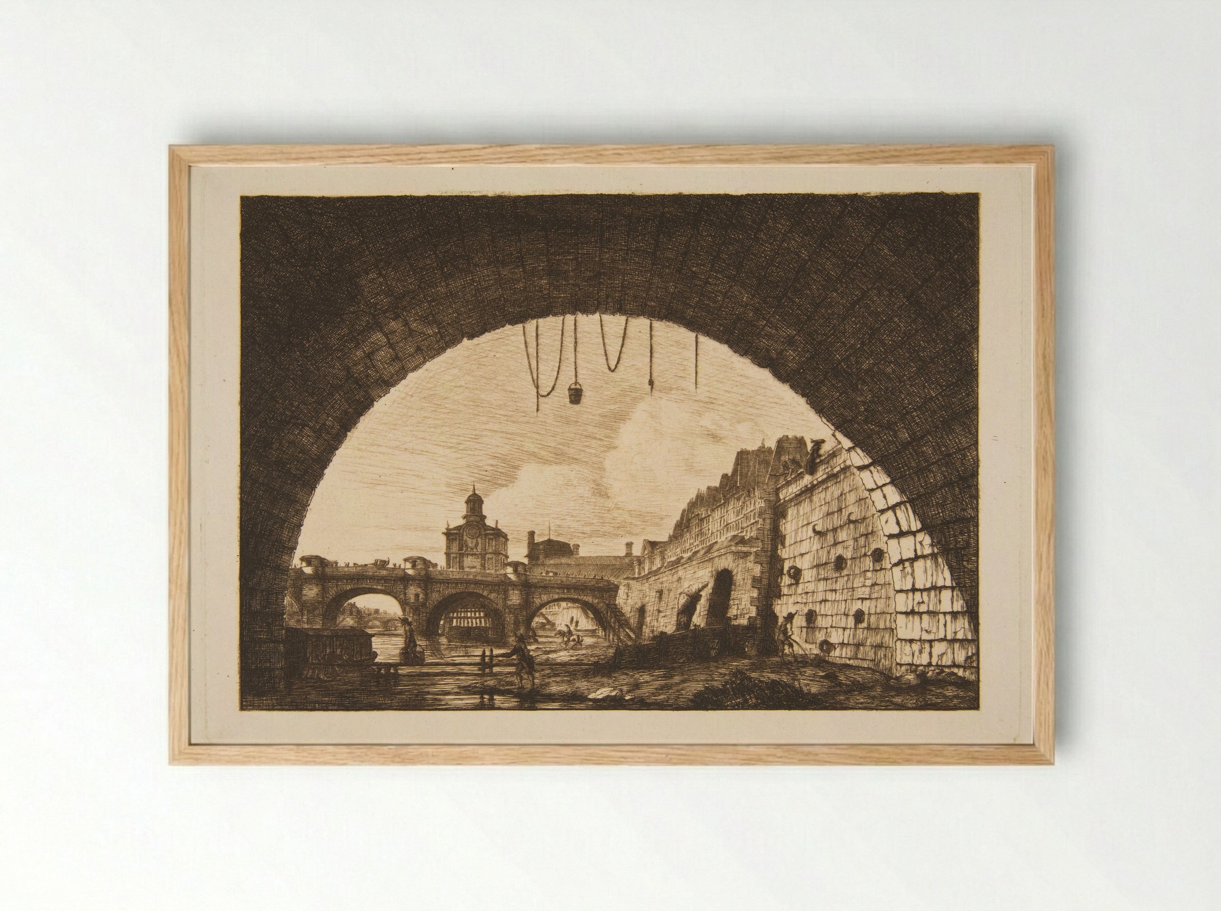 Le Pont au Change - Charles Meryon - Framed Print Wood