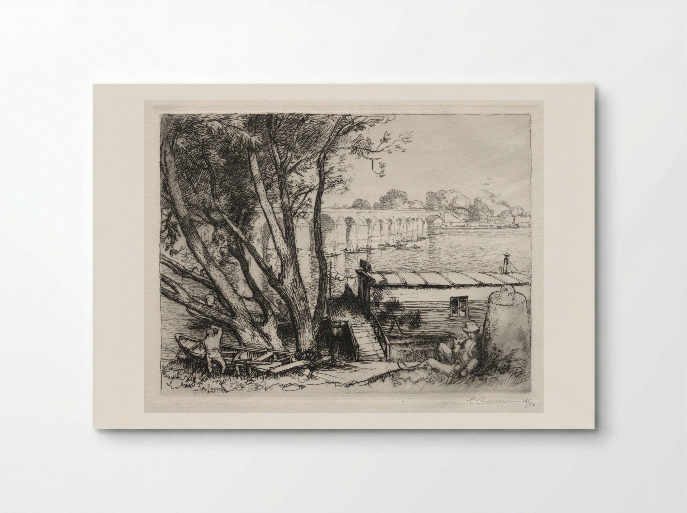 Le Pont de Poissy - Auguste Louis Lepère - Poster