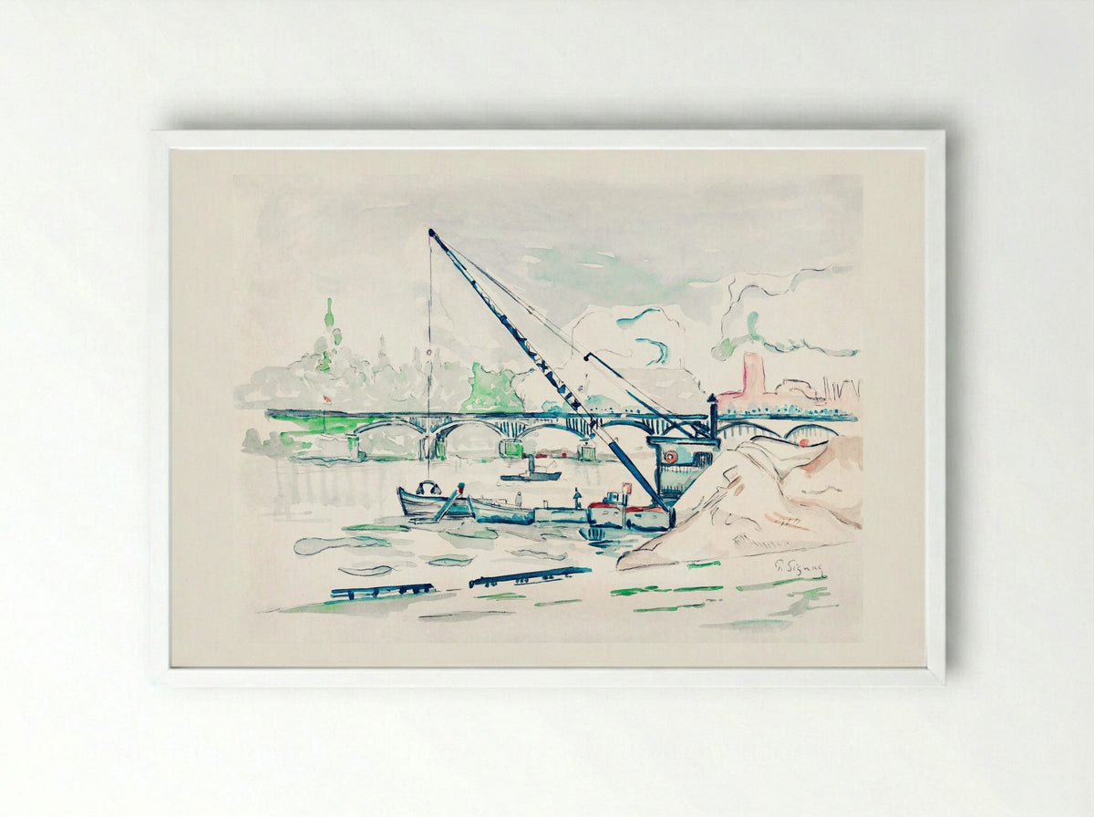 Le Pont des Arts - Paul Signac - Framed Print White