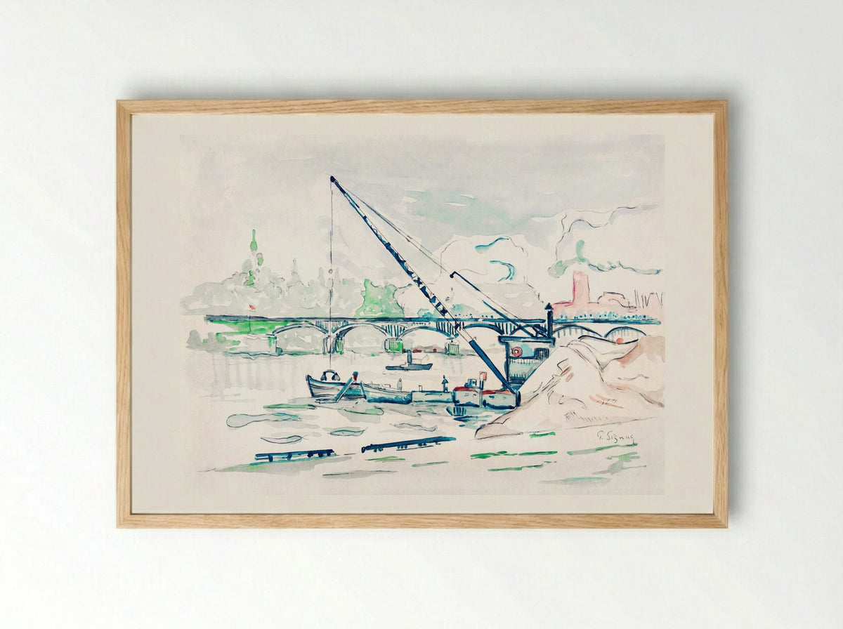 Le Pont des Arts - Paul Signac - Framed Print Wood