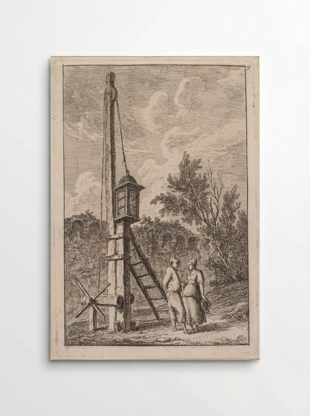 Le Poteau - Hubert Robert - Poster