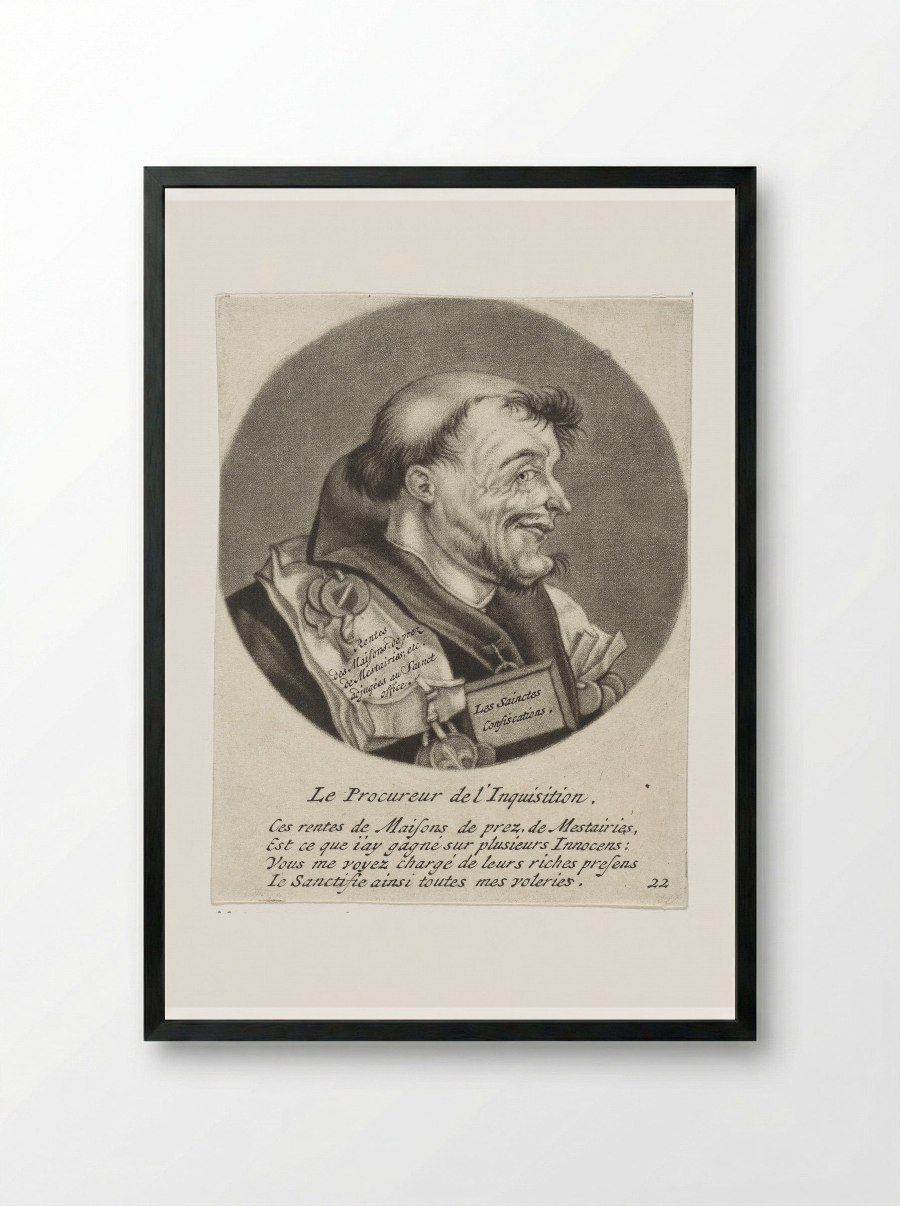 Le Procureur de l'Inquisition - Jacob Gole - Framed Print Black