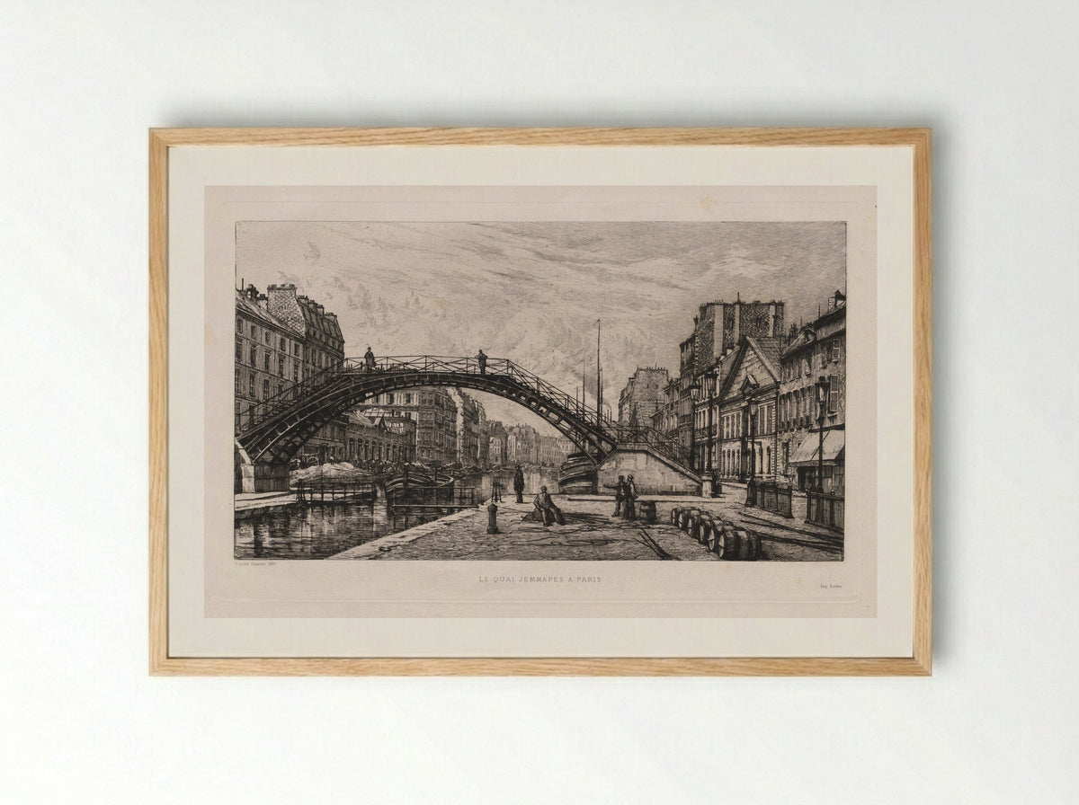 Le Quai Jemmapes à Paris - Lucien Gautier - Framed Print Wood