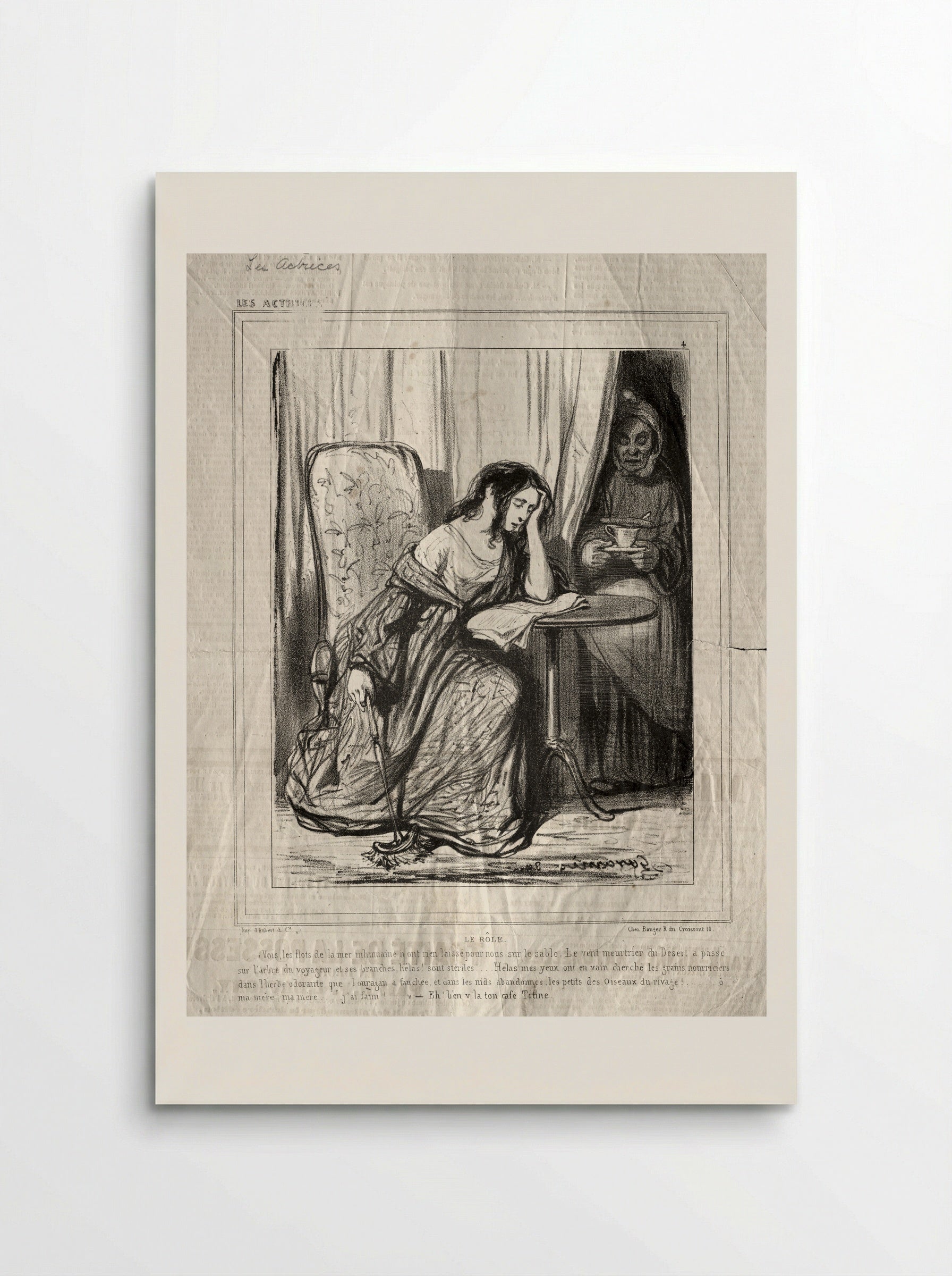 Le Rôle - Paul Gavarni - Poster