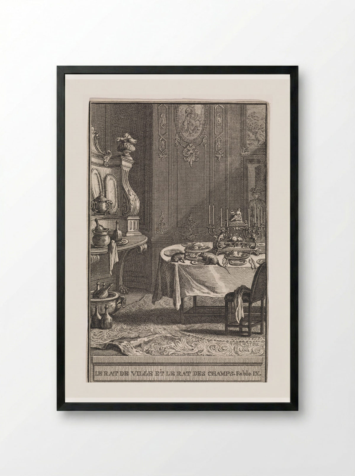 Le Rat de Ville et le Rat des Champs - Abraham Delfos - Framed Print Black