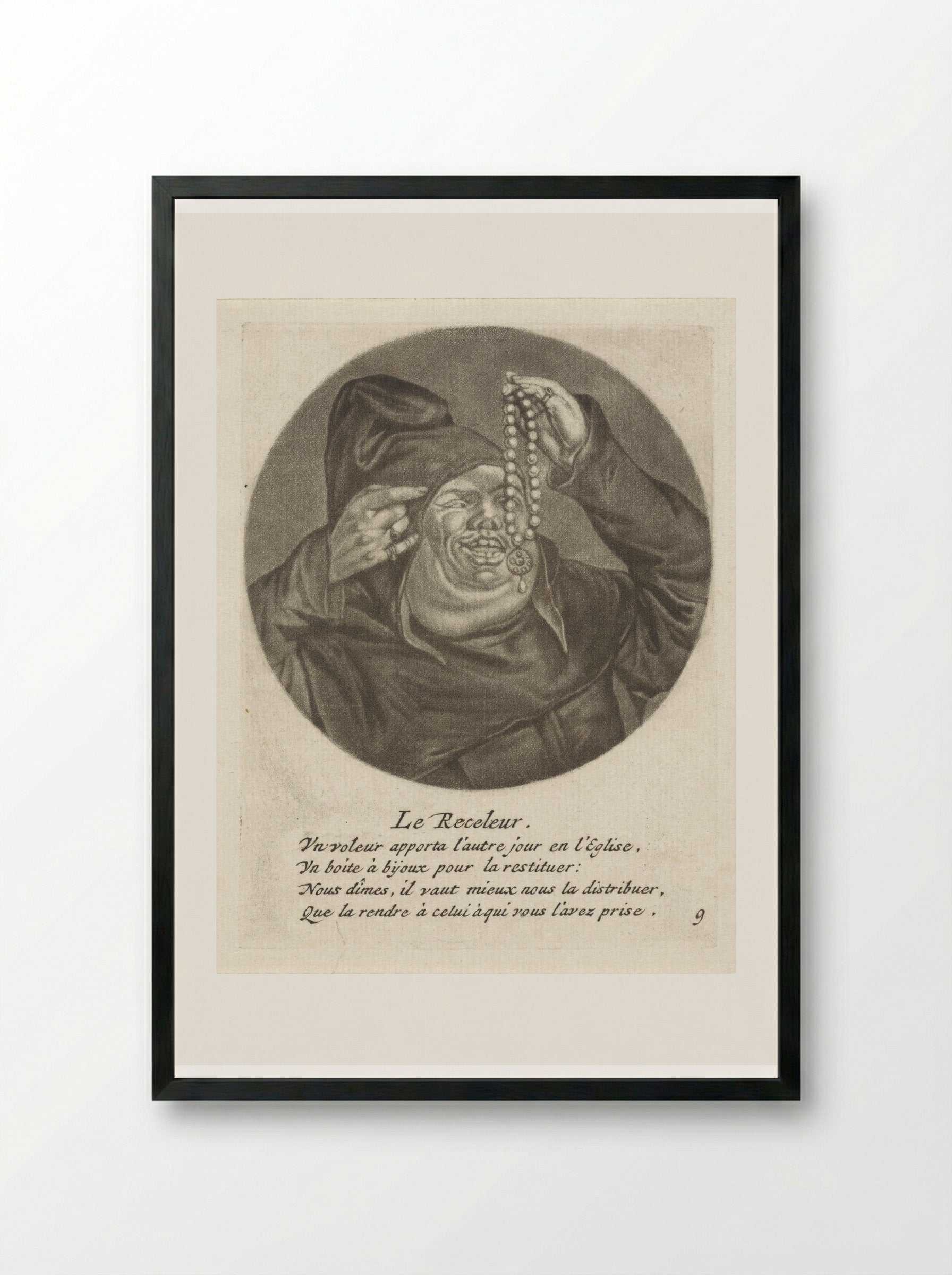 Le Receleur - Jacob Gole - Framed Print Black