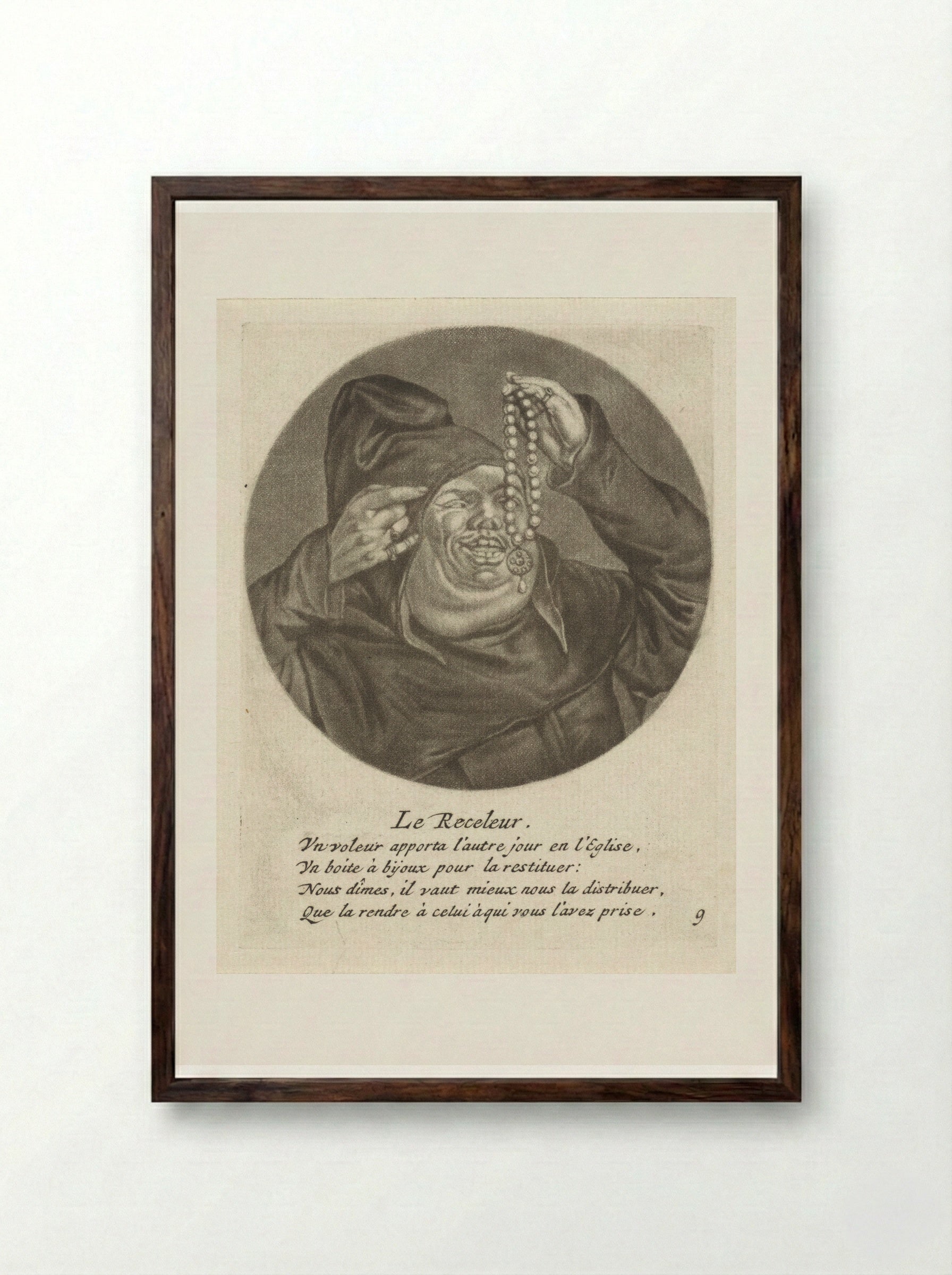 Le Receleur - Jacob Gole - Framed Print Dark Wood