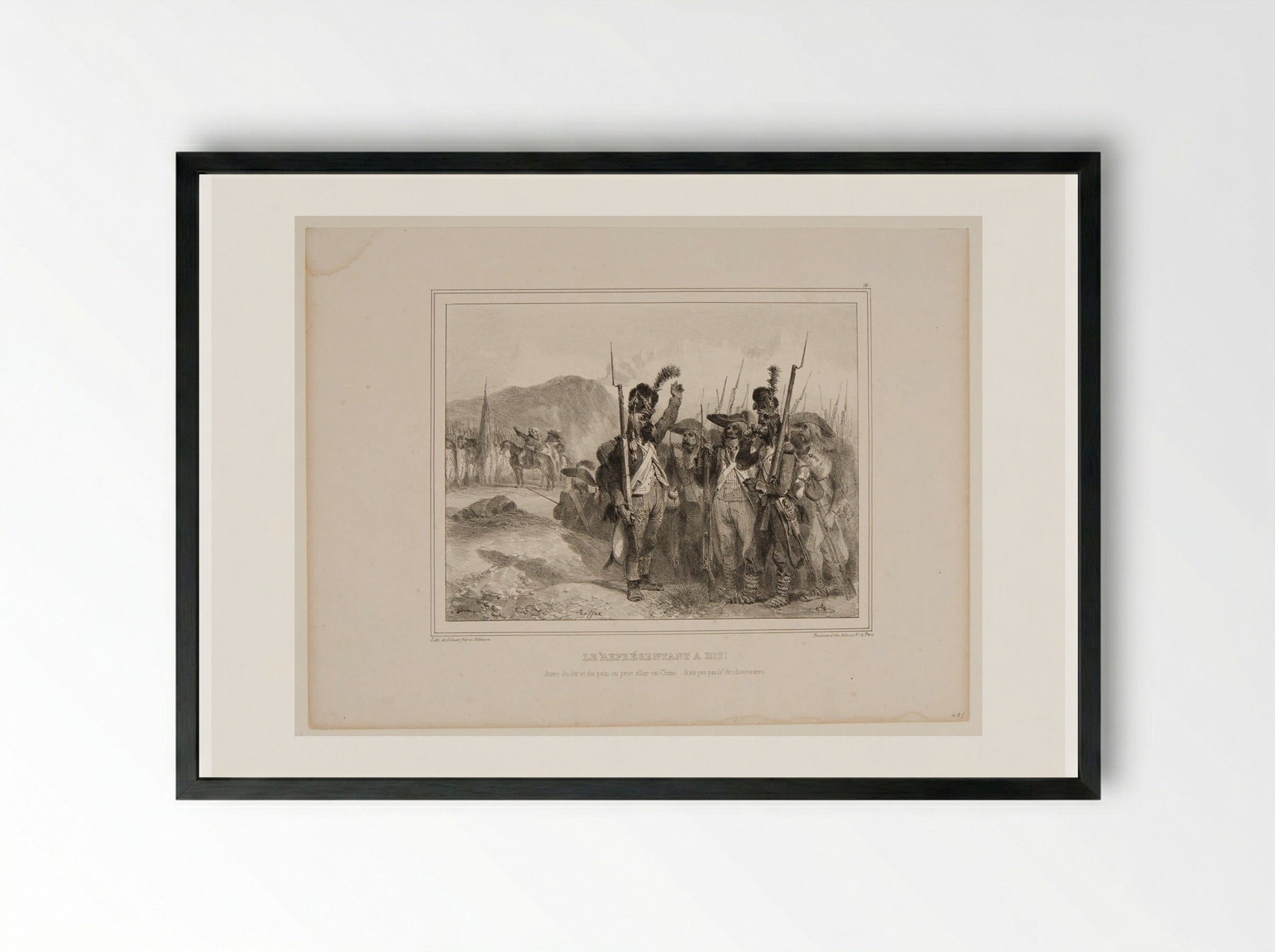 Le Représentant a dit - Denis-Auguste-Marie Raffet - Framed Print Black
