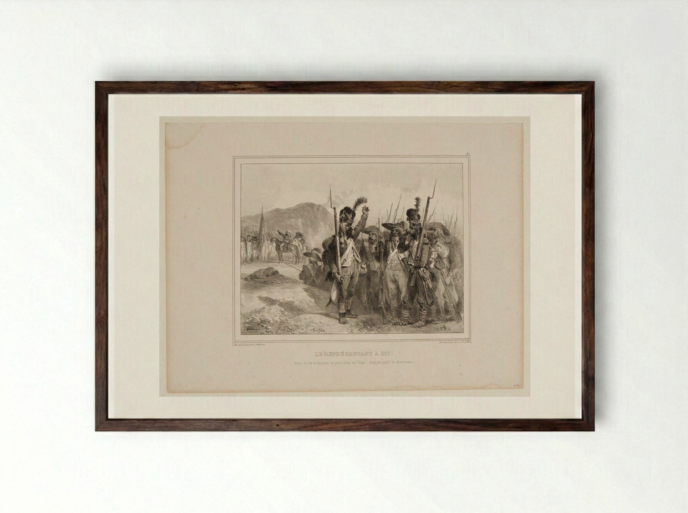 Le Représentant a dit - Denis-Auguste-Marie Raffet - Framed Print Dark Wood