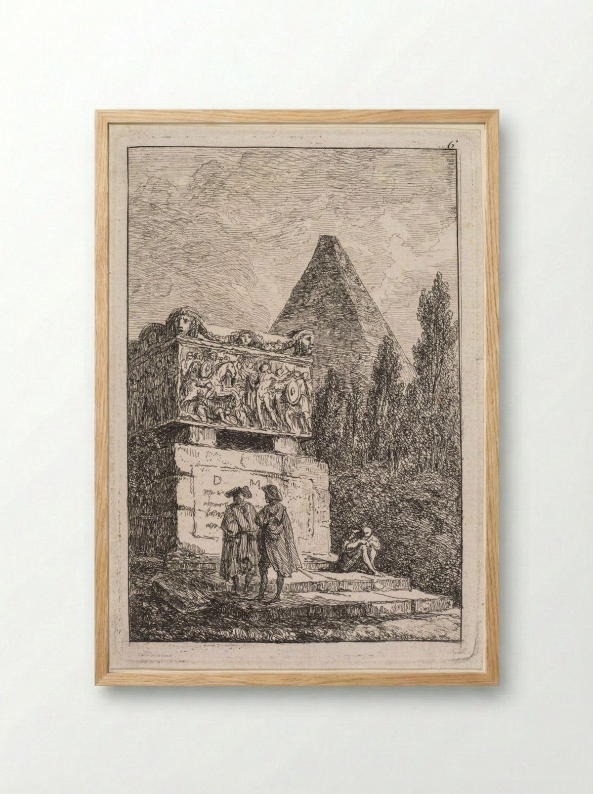 Le Sarcophage - Hubert Robert - Framed Print Wood
