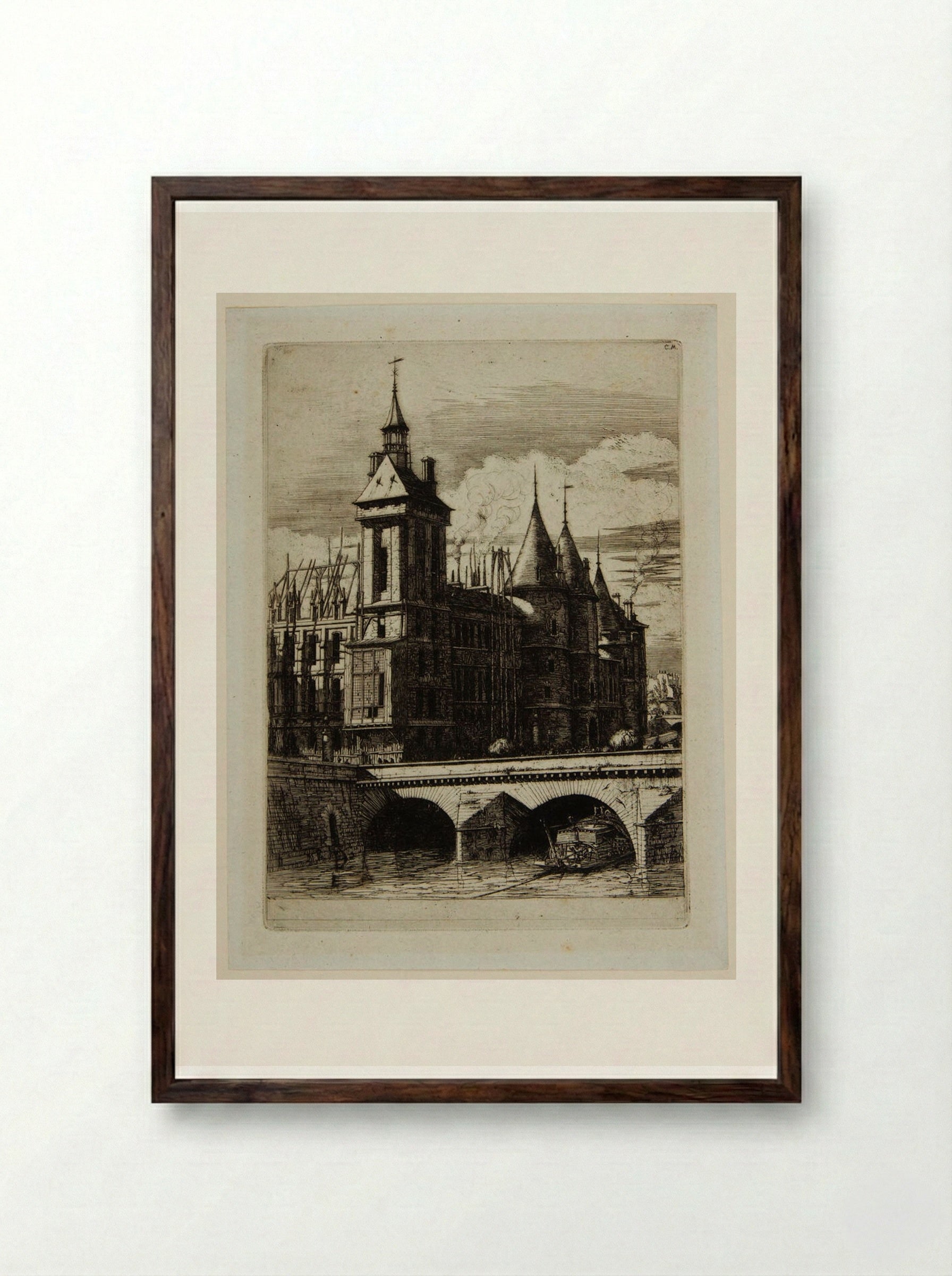 Le Stryge - Charles Meryon - Framed Print Dark Wood