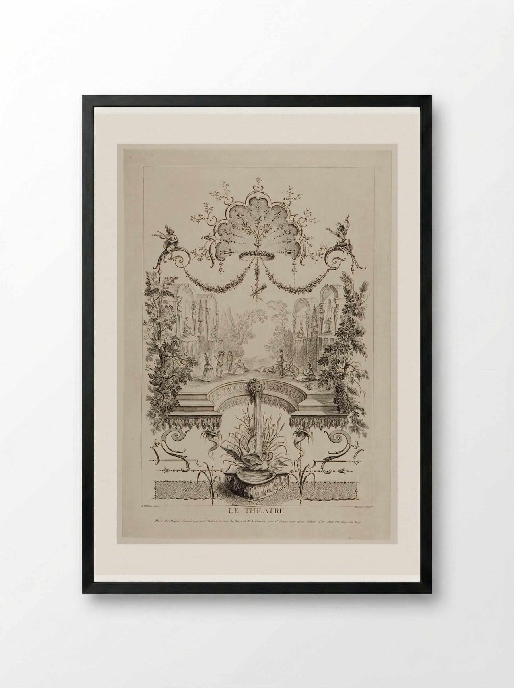 Le Théâtre - Gabriel Huquier - Framed Print Black