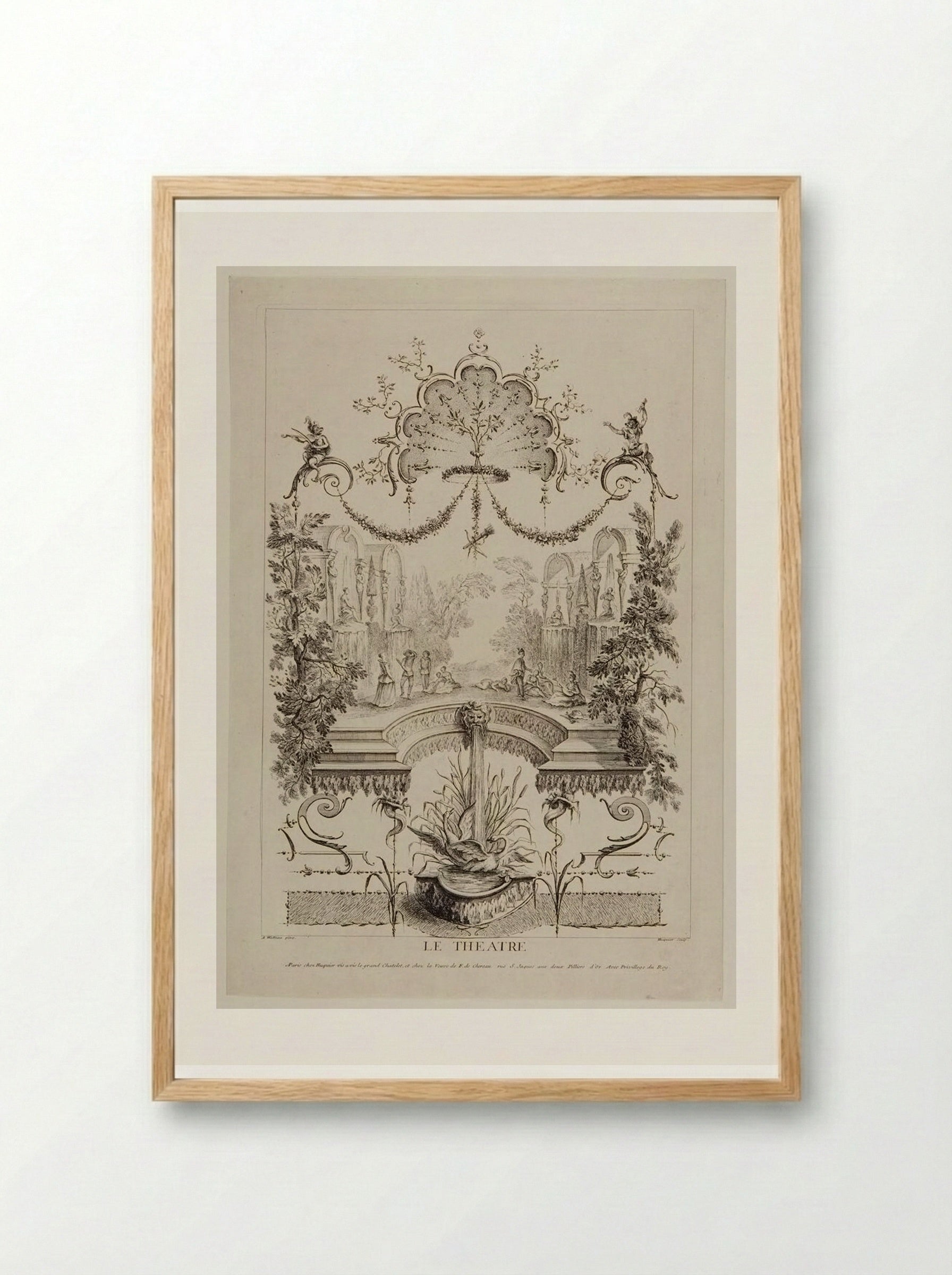 Le Théâtre - Gabriel Huquier - Framed Print Wood