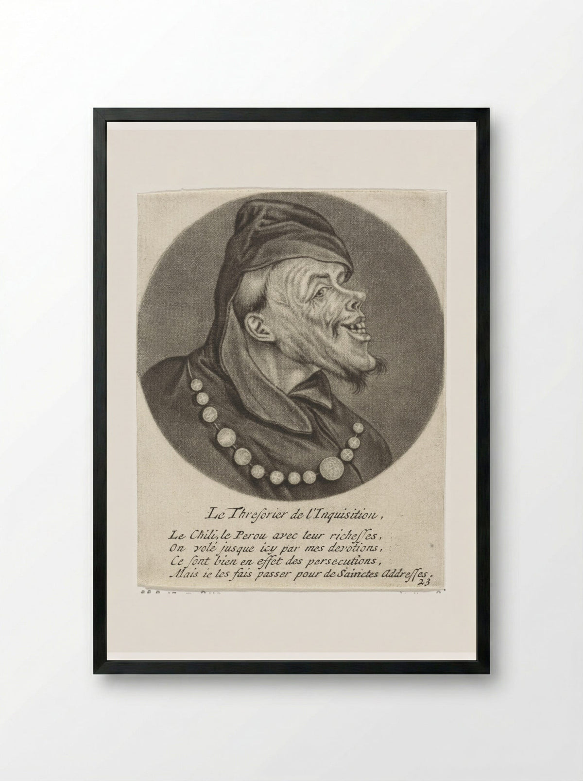 Le Thresorier de l'Inquisition - Jacob Gole - Framed Print Black