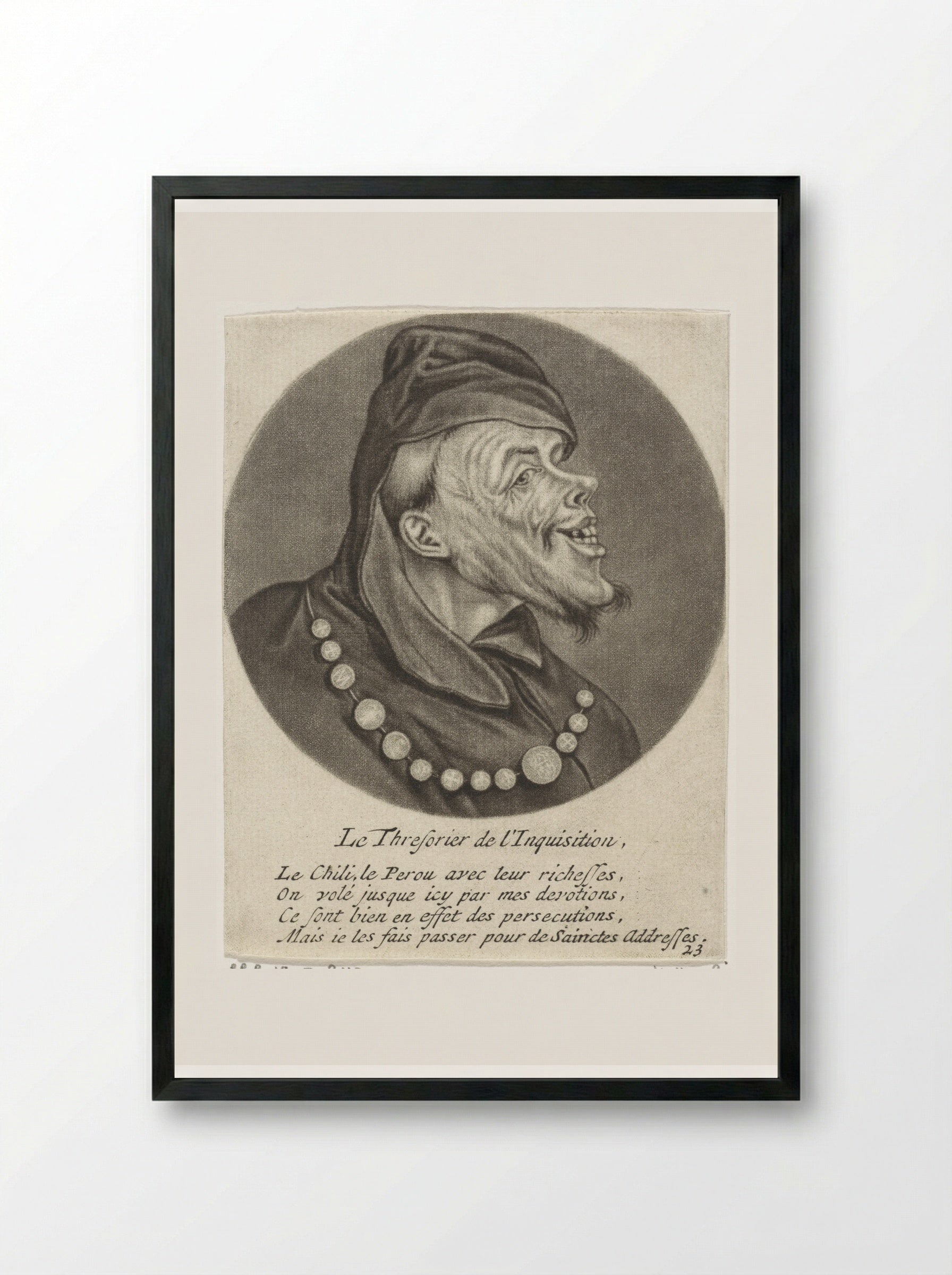 Le Thresorier de l'Inquisition - Jacob Gole - Framed Print Black