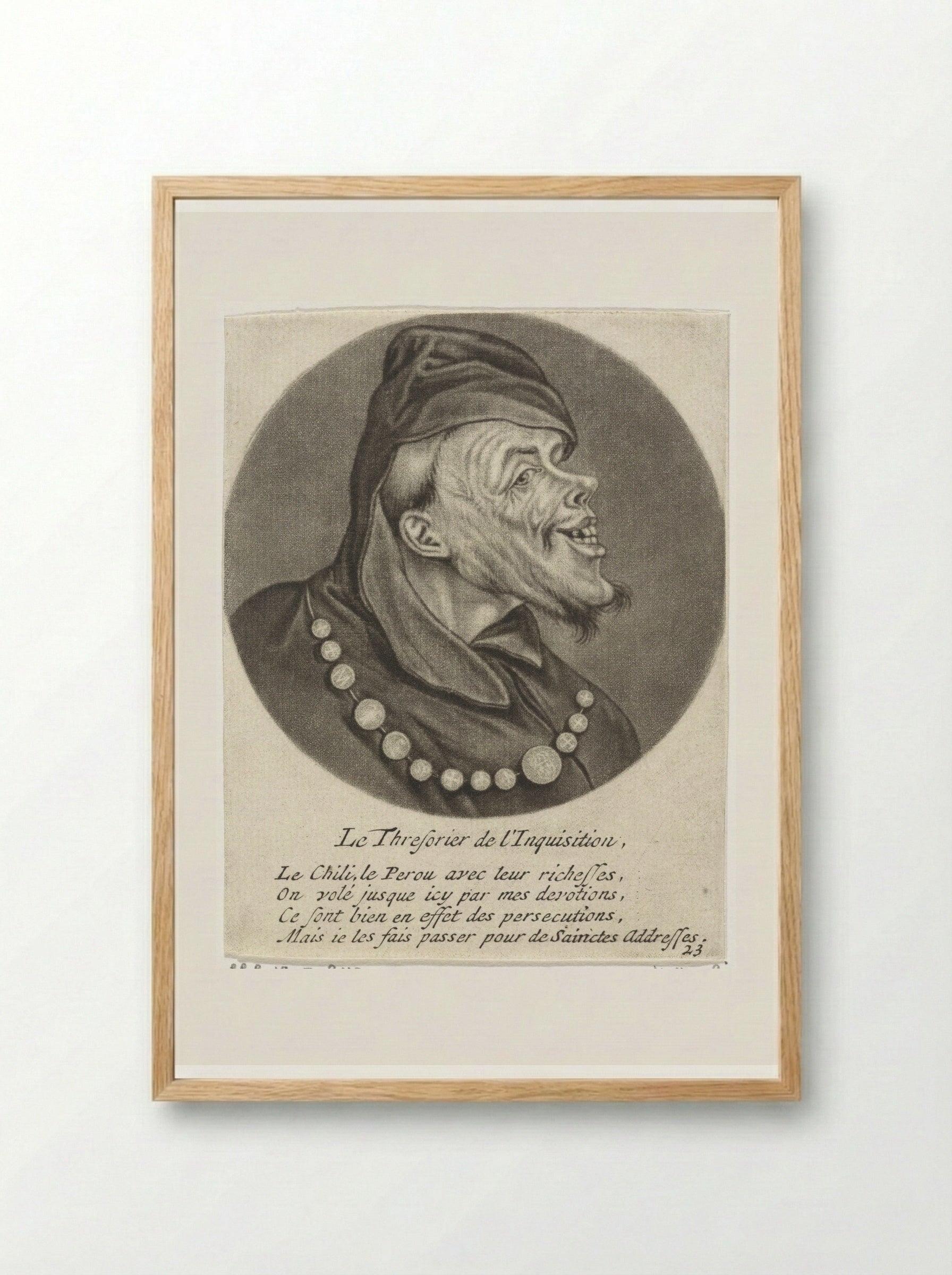 Le Thresorier de l'Inquisition - Jacob Gole - Framed Print Wood
