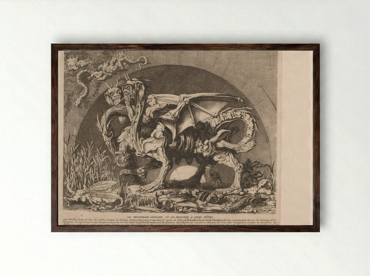 Le Tricephale Africain - Louis Jean Desprez - Framed Print Dark Wood