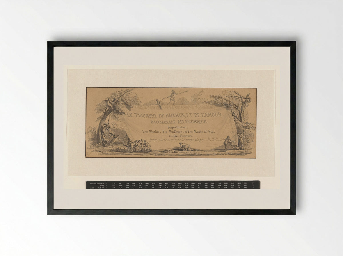 Le Triomphe de Bacchus, et de l'Amour - Jean Démosthène Dugourc - Framed Print Black