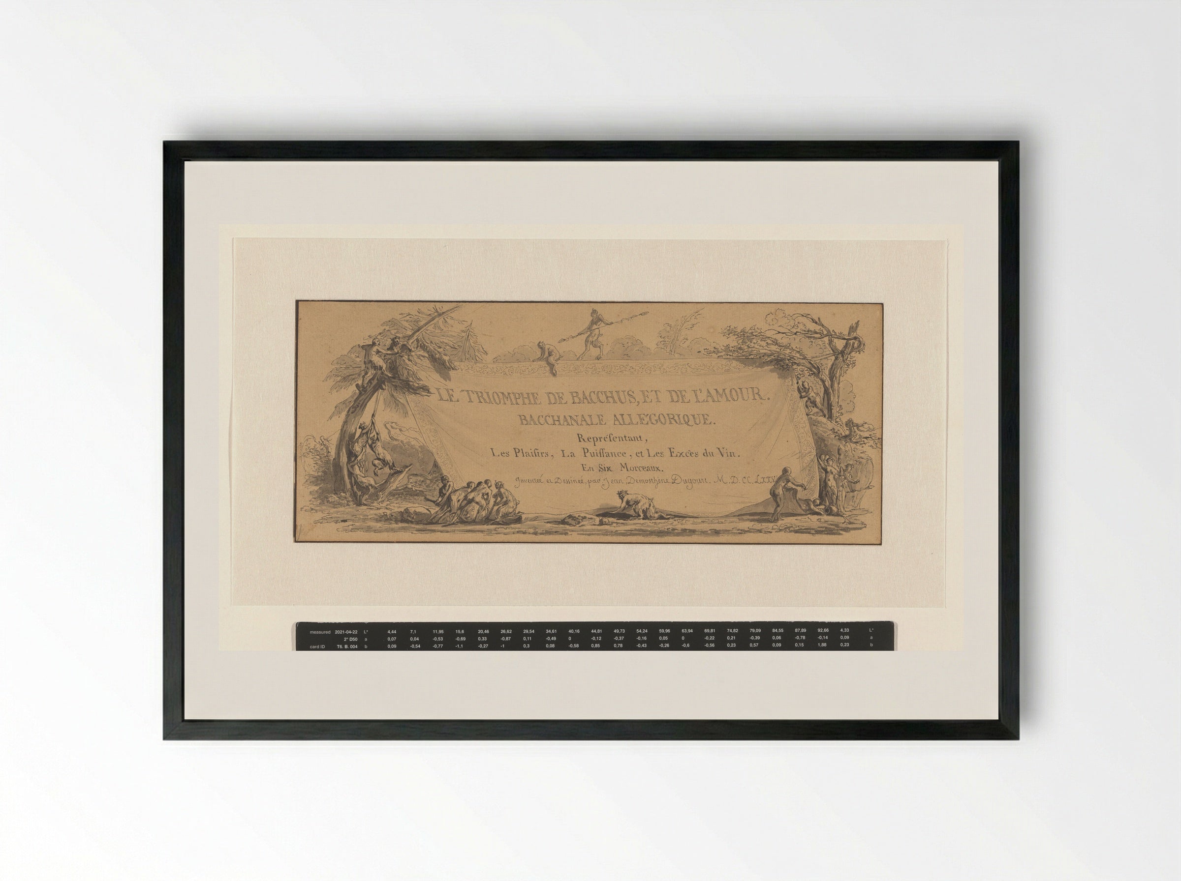 Le Triomphe de Bacchus, et de l'Amour - Jean Démosthène Dugourc - Framed Print Black