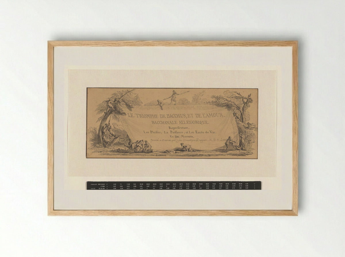 Le Triomphe de Bacchus, et de l'Amour - Jean Démosthène Dugourc - Framed Print Wood