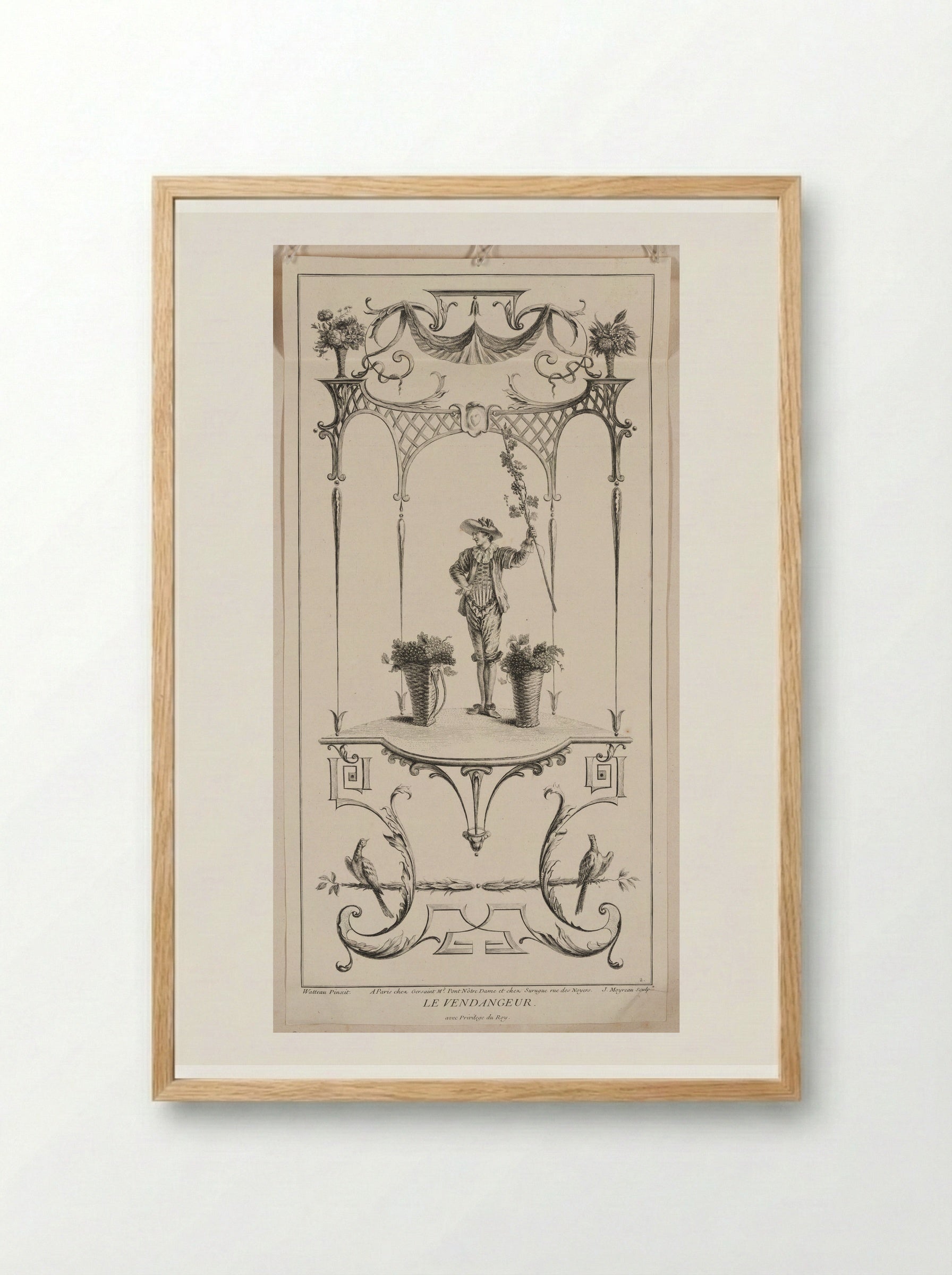 Le Vendangeur - Jean Moyreau - Framed Print Wood