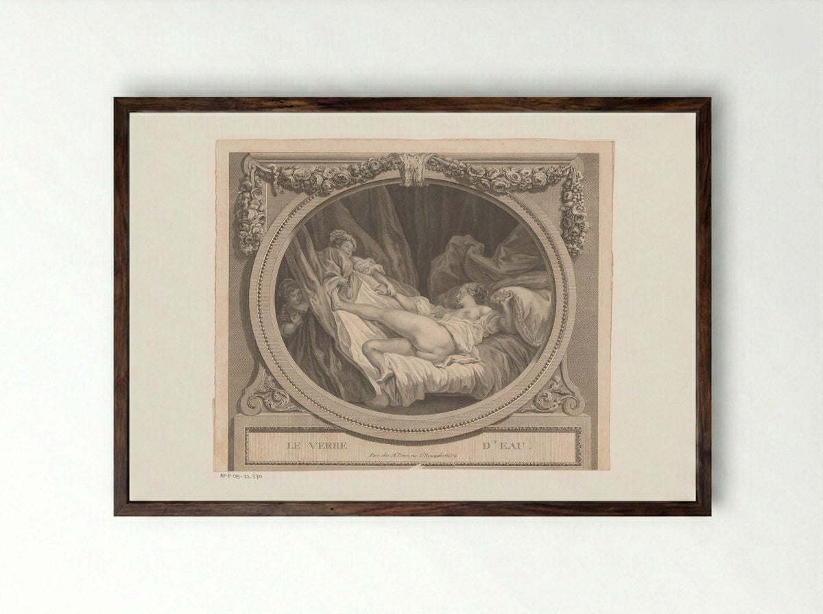 Le Verre d'Eau - Nicolas Ponce - Framed Print Dark Wood