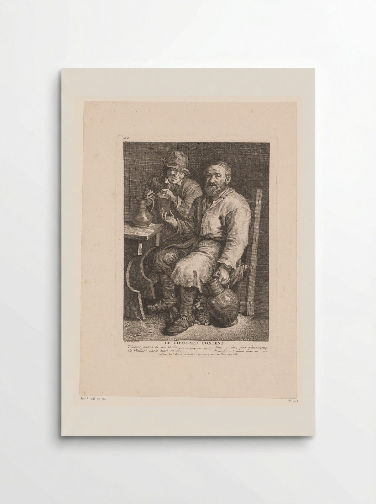 Le Vieillard Content - Jacques-Philippe Le Bas - Poster