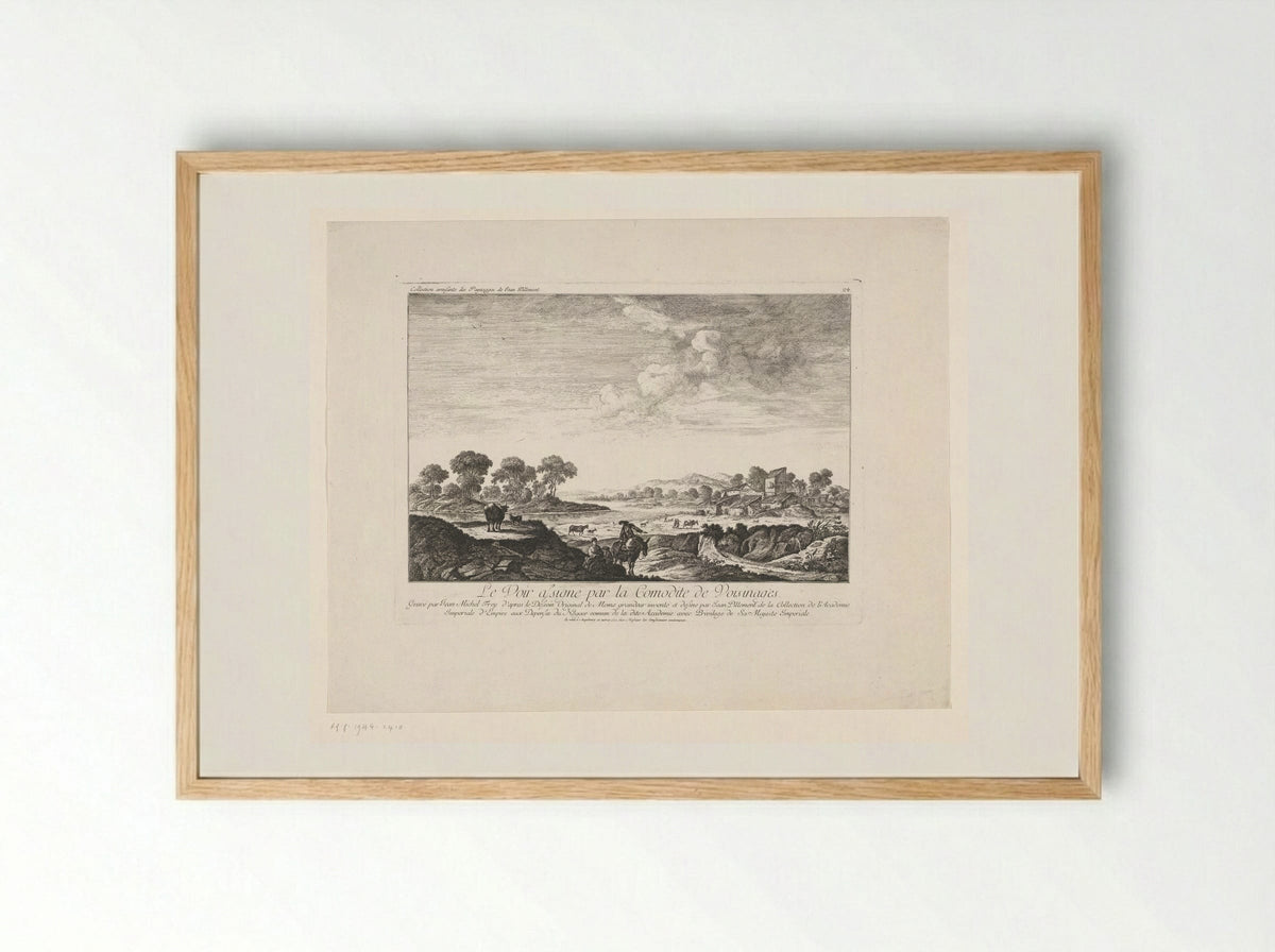Le Voir assigne par la Comodite de Voisinages - Johann Michael Frey - Framed Print Wood
