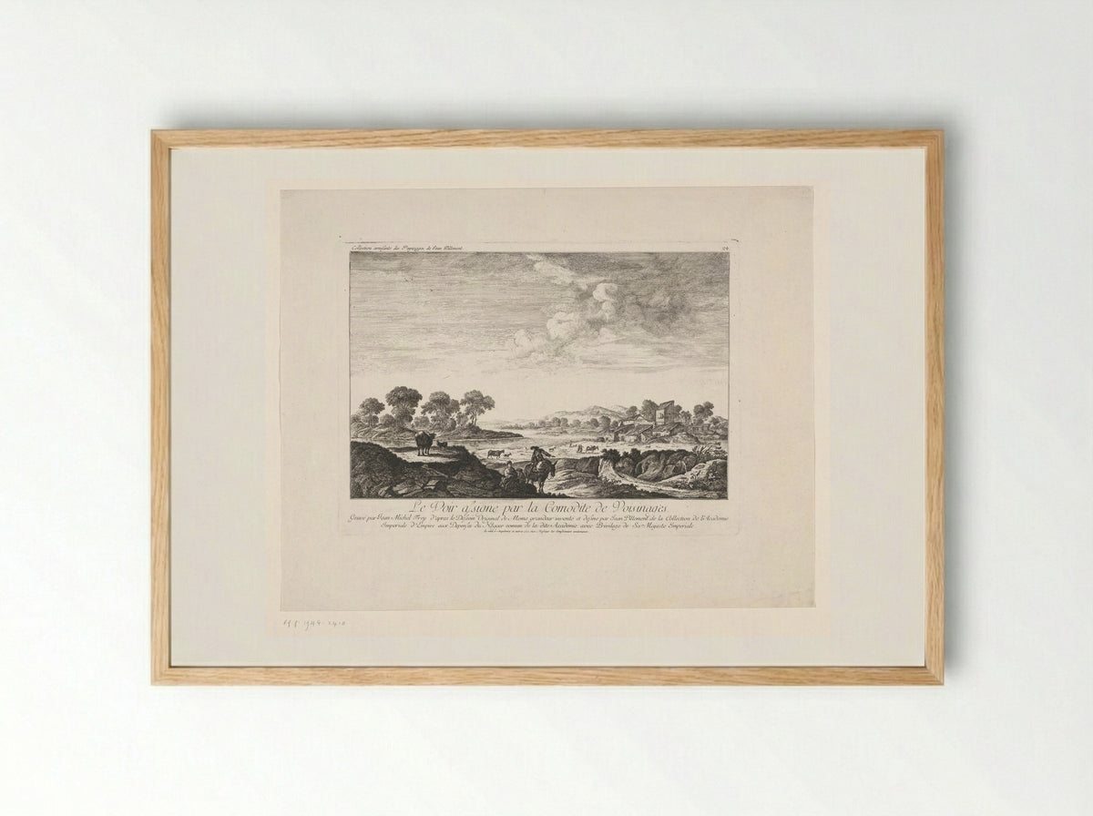 Le Voir assigne par la Comodite de Voisinages - Johann Michael Frey - Framed Print Wood