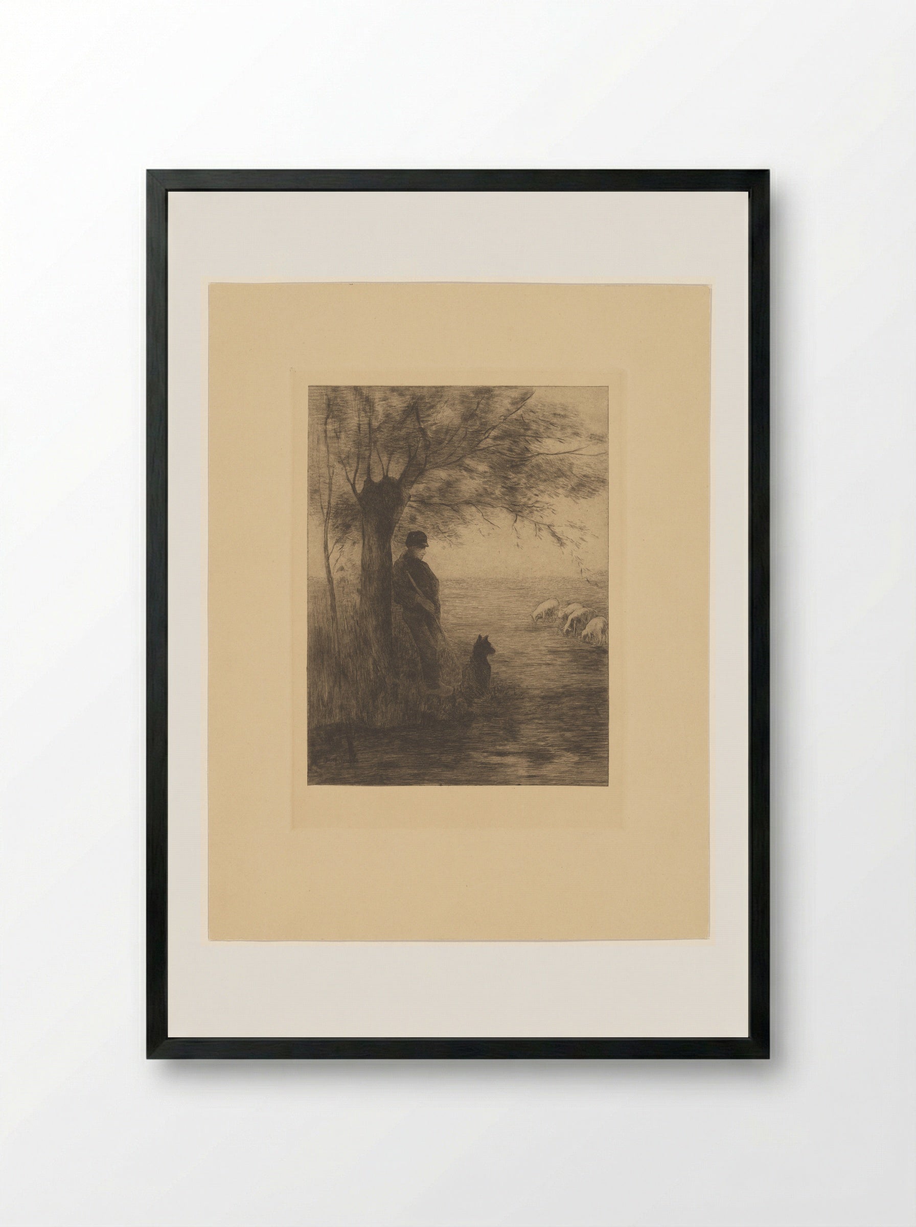 Le berger (The Shepherd) - Philip Zilcken - Framed Print Black