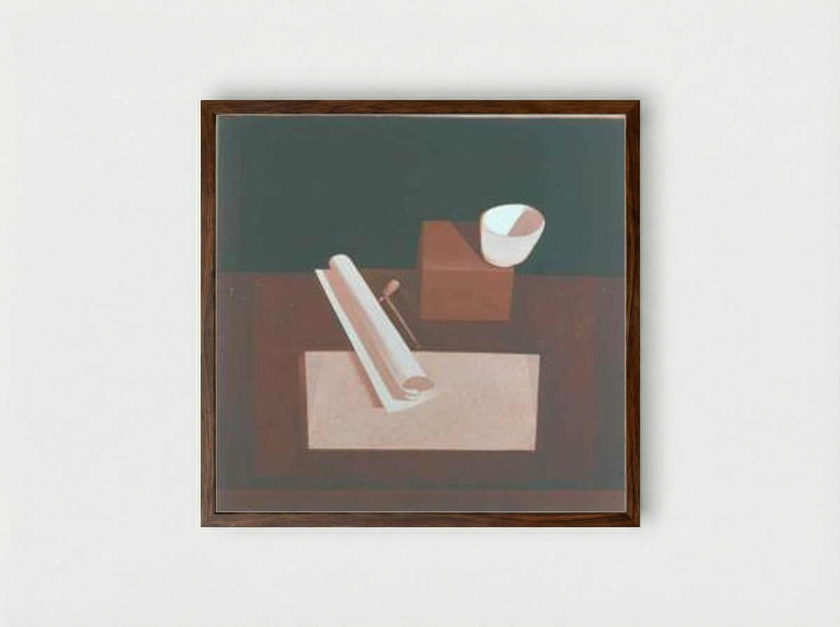 Le bol rouge - Le Corbusier - Framed Print Dark Wood