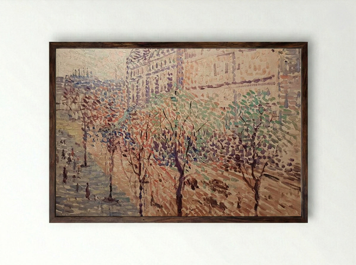 Le boulevard - Maximilien Luce - Framed Print Dark Wood