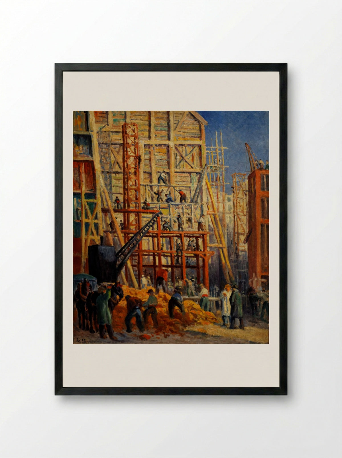 Le chantier - Maximilien Luce - Framed Print Black