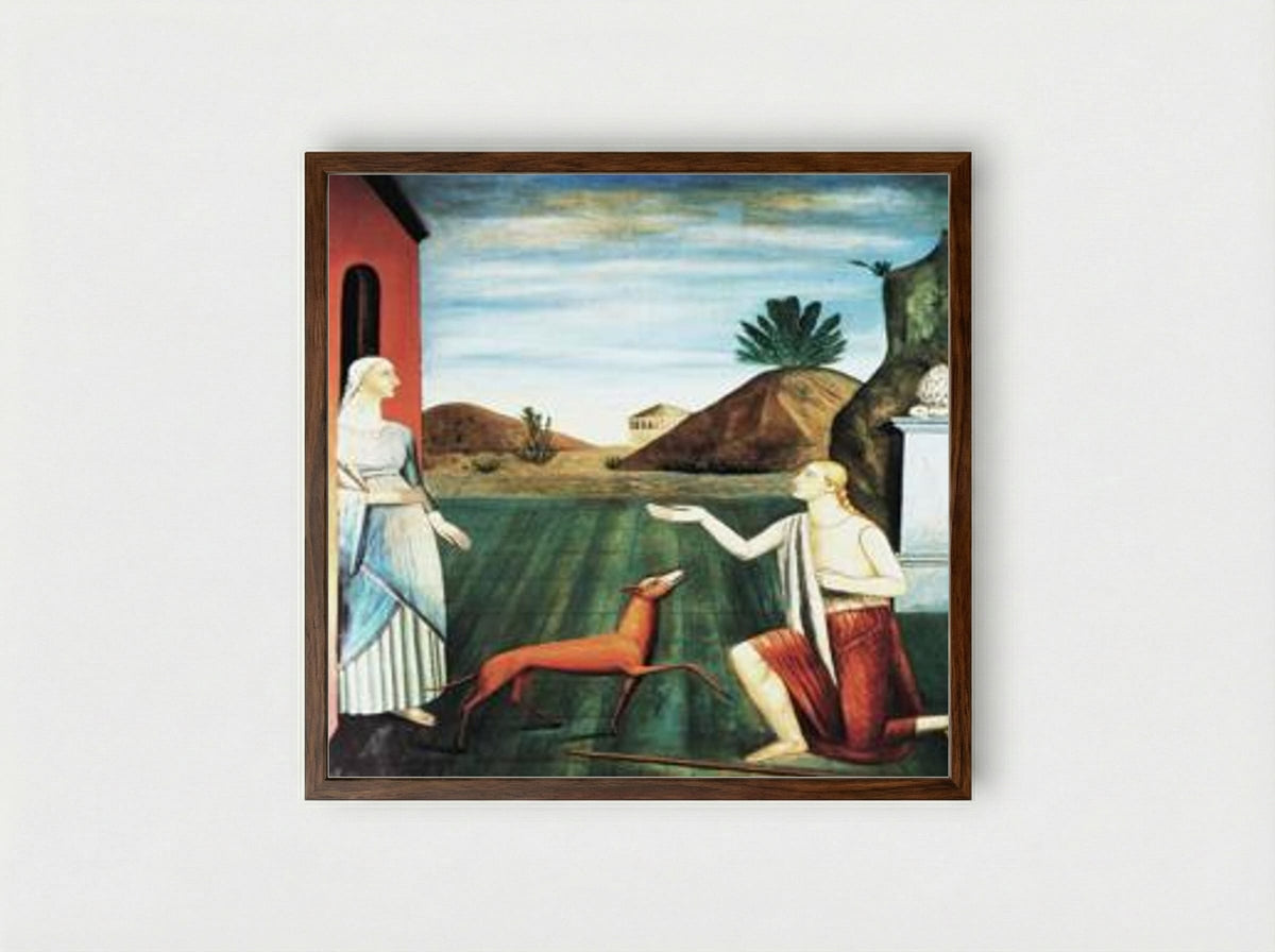 Le figlie di Loth - Carlo Carrà - Framed Print Dark Wood