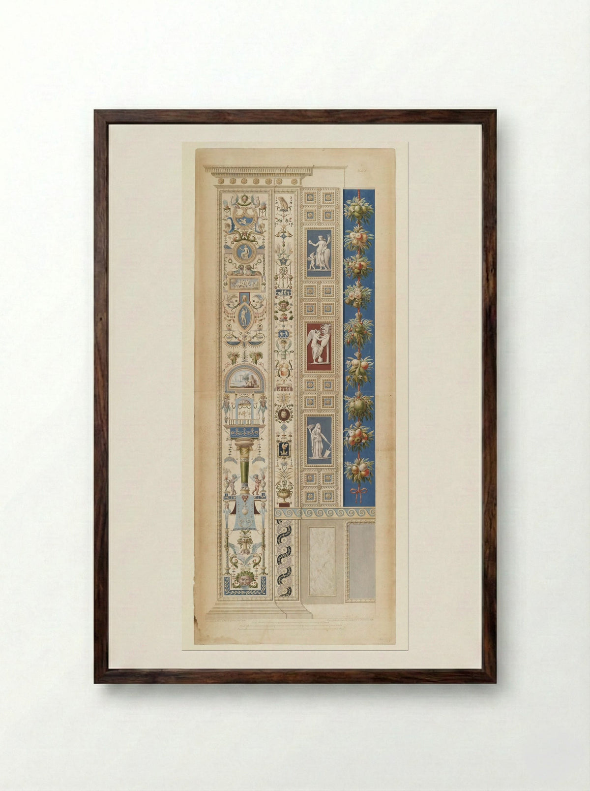Le loggie di Rafaele nel Vaticano, Part 2 - Giovanni Ottaviani - Framed Print Dark Wood
