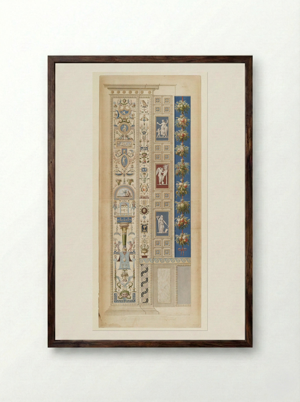 Le loggie di Rafaele nel Vaticano, Part 2 - Giovanni Ottaviani - Framed Print Dark Wood