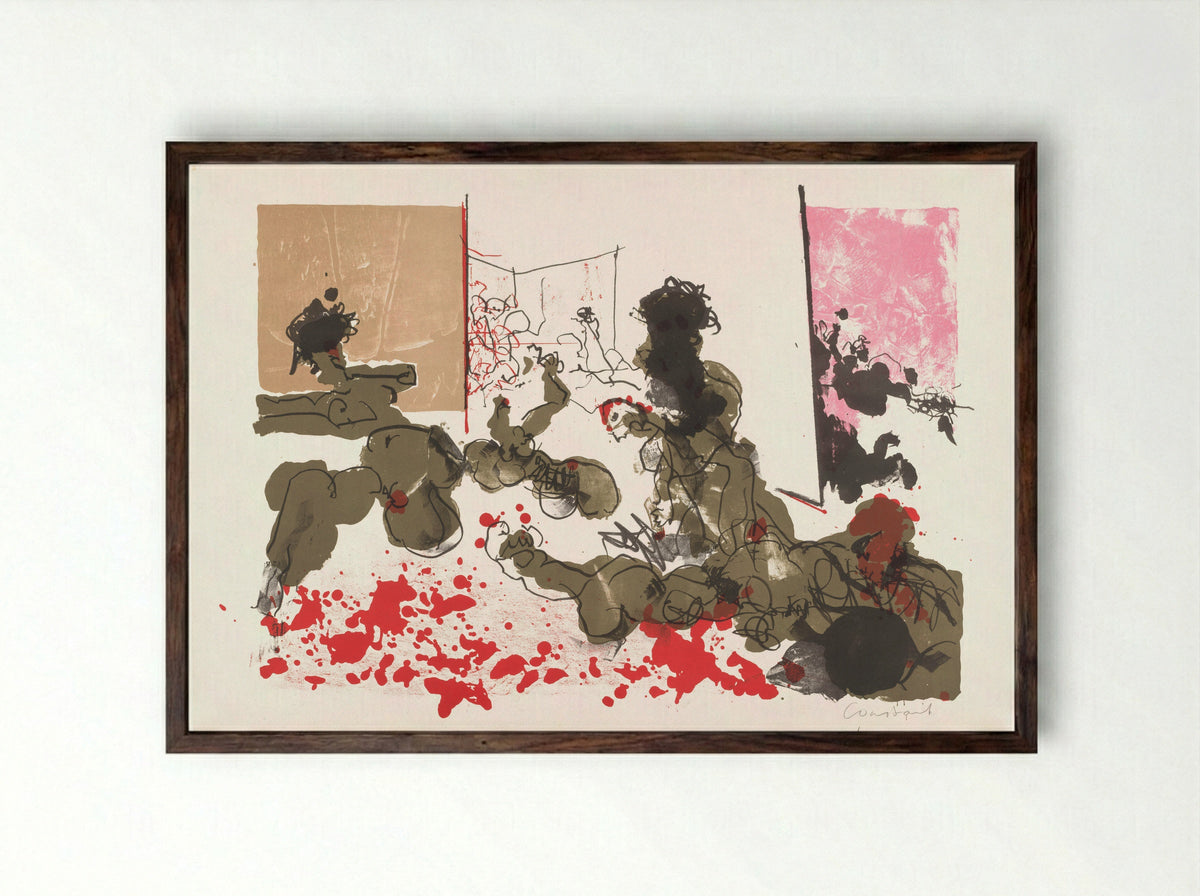 Le massacre - Constant Nieuwenhuys - Framed Print Dark Wood