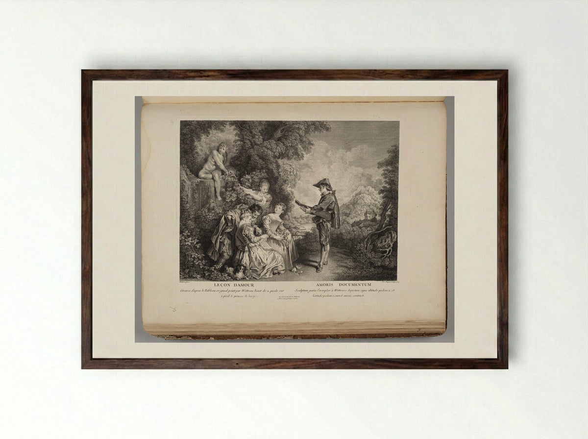 Leçon d'Amour - Charles Dupuis - Framed Print Dark Wood