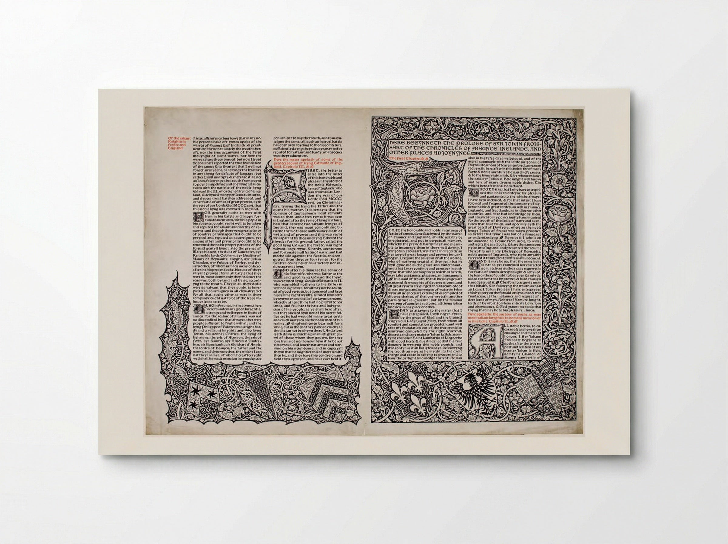 Leaf of a Projected Edition of Froissart - William Morris - Poster