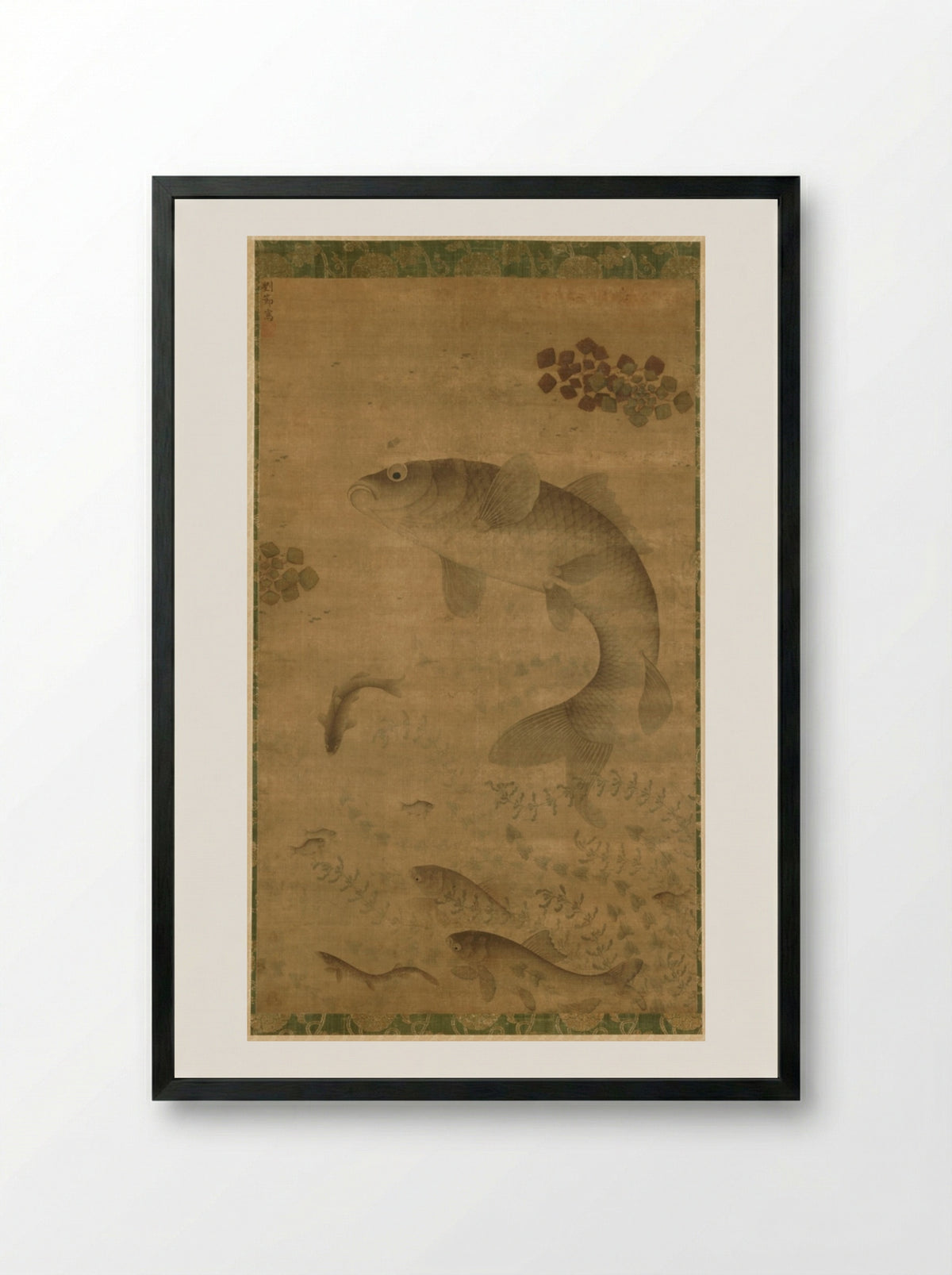 Leaping Carp - Liu Jie - Framed Print Black