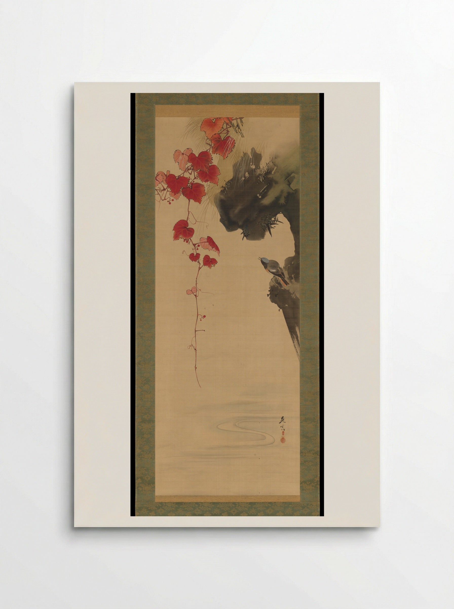 Leaves and Bird - Shibata Zeshin - Poster