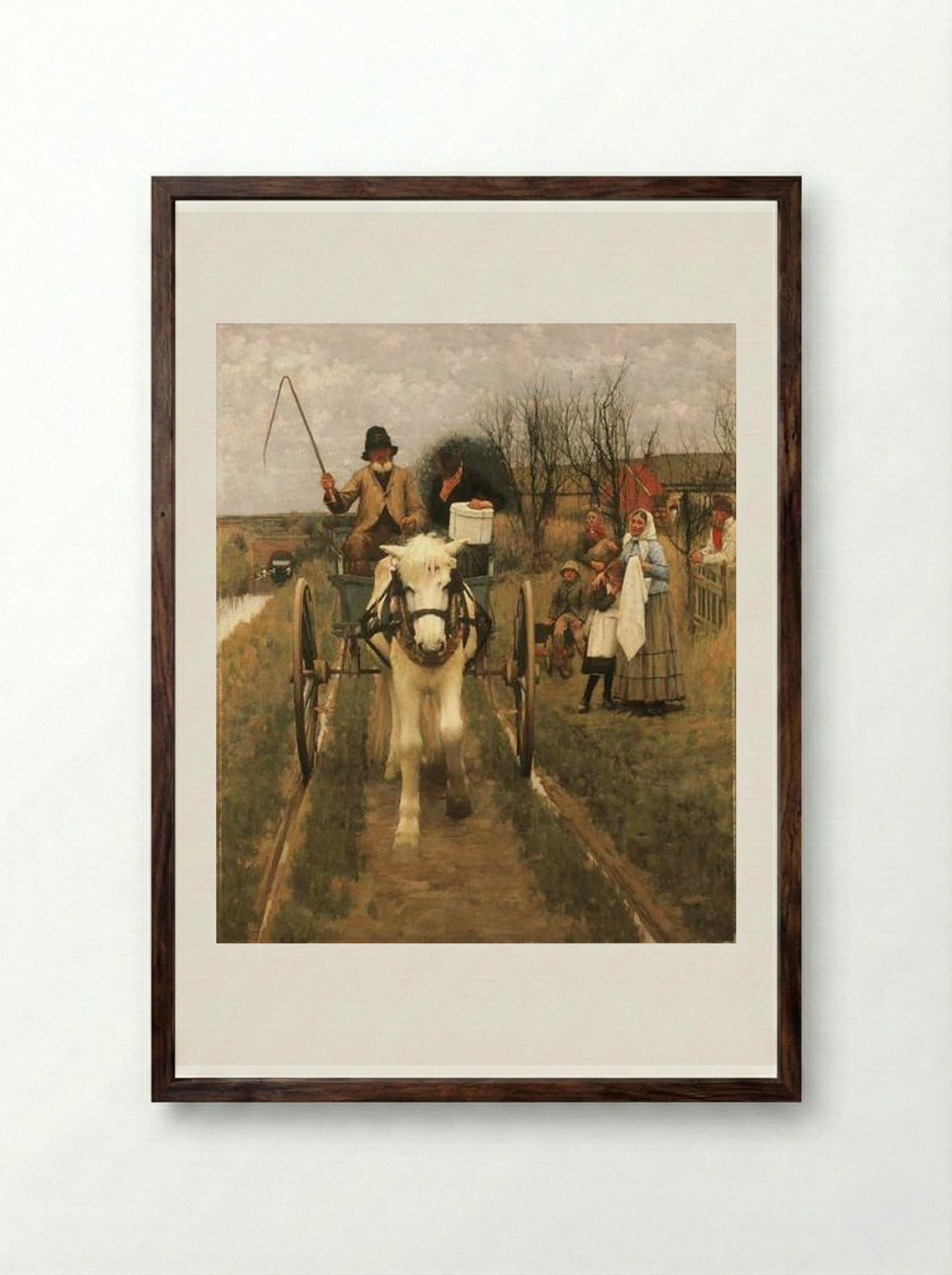 Leaving Home - Henry Herbert La Thangue - Framed Print Dark Wood